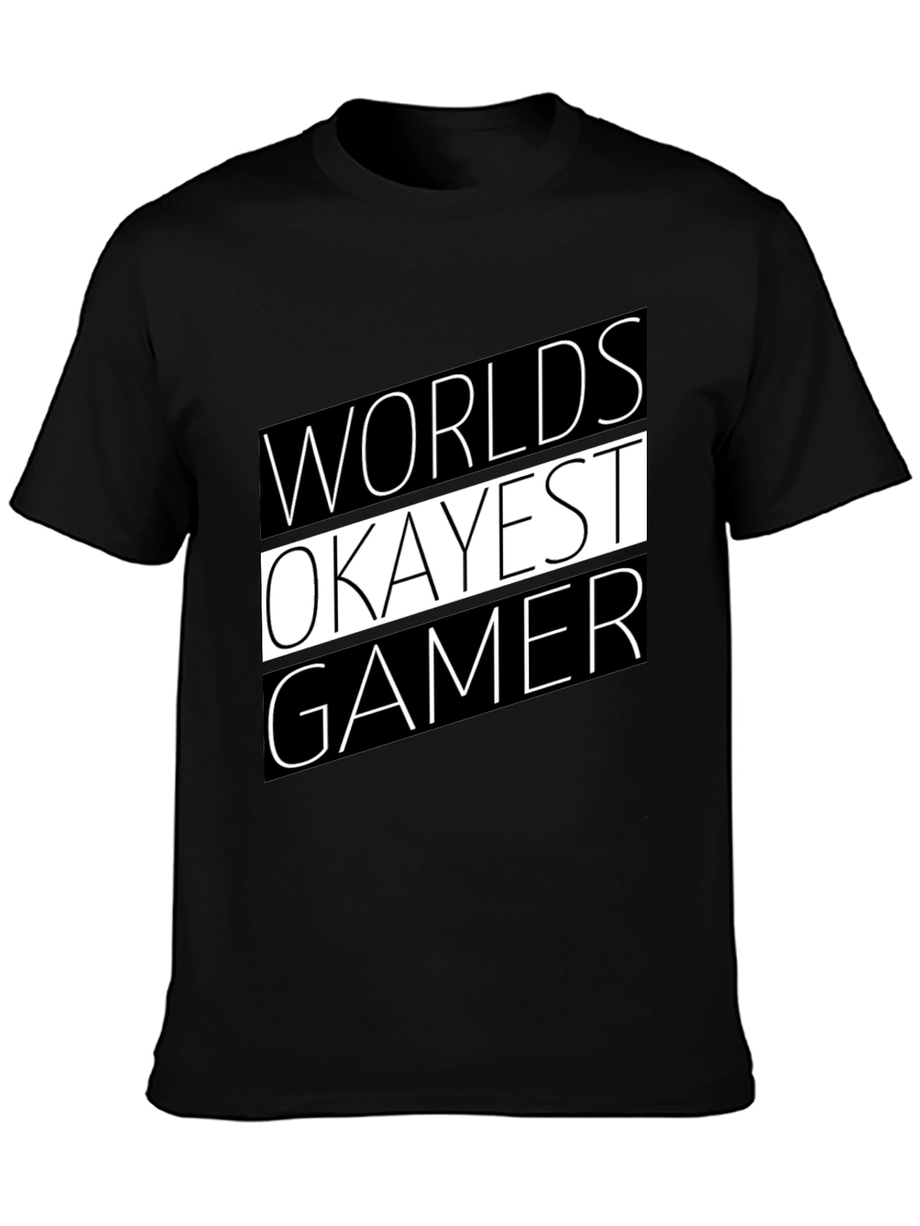 Worlds Okayest Gamer T-Shirt - Black Graphic Tee