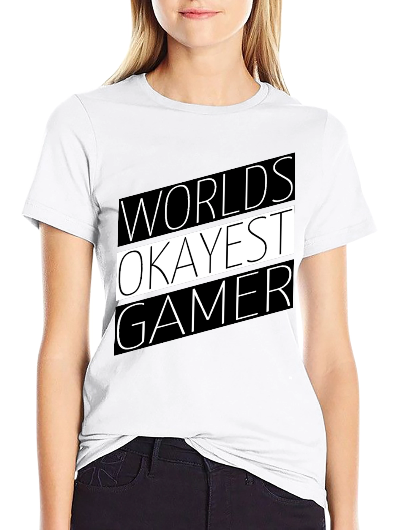 Worlds Okayest Gamer T-Shirt - Black Graphic Tee