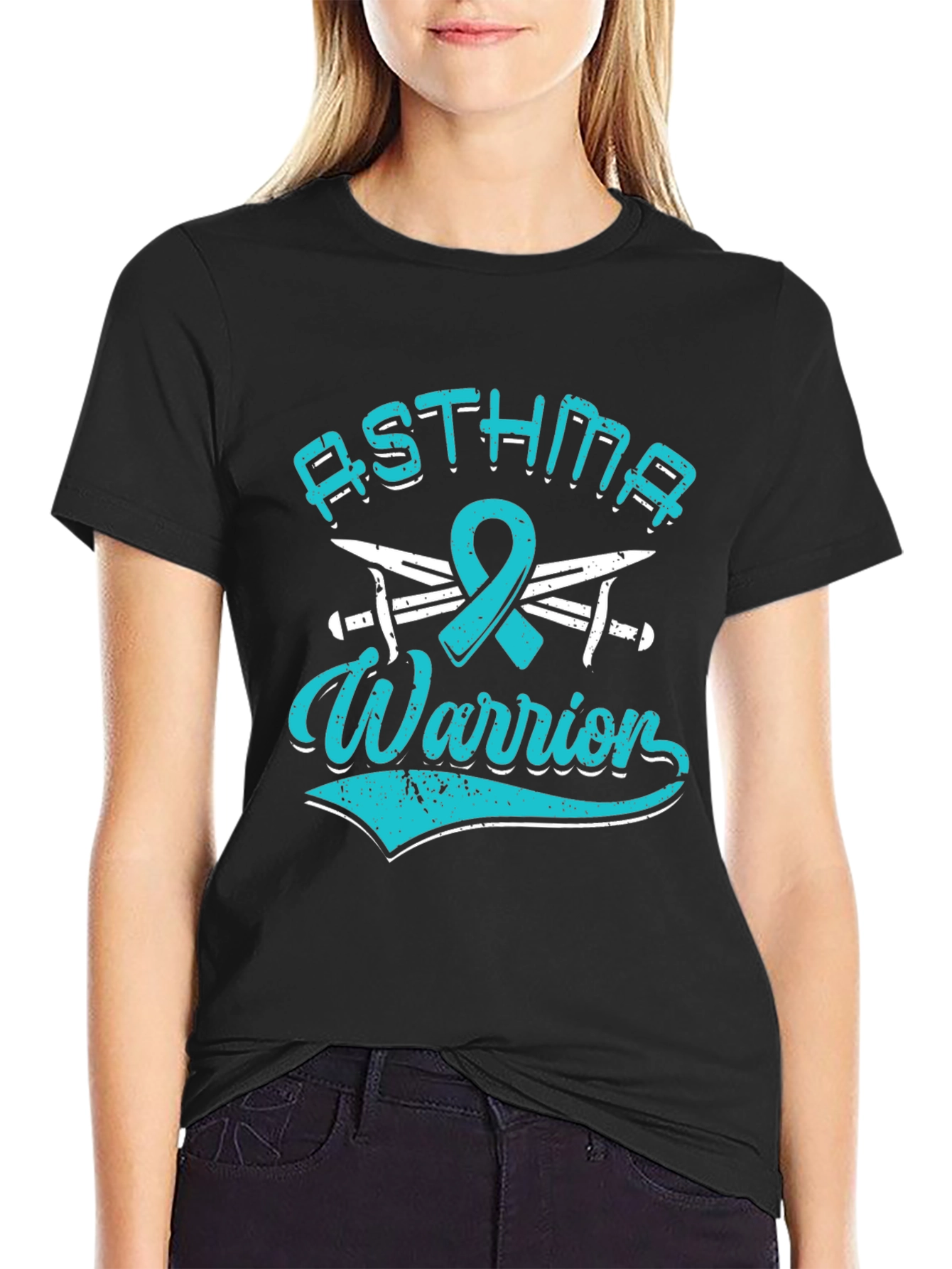 Asthma Warrior Awareness T-Shirt - Black
