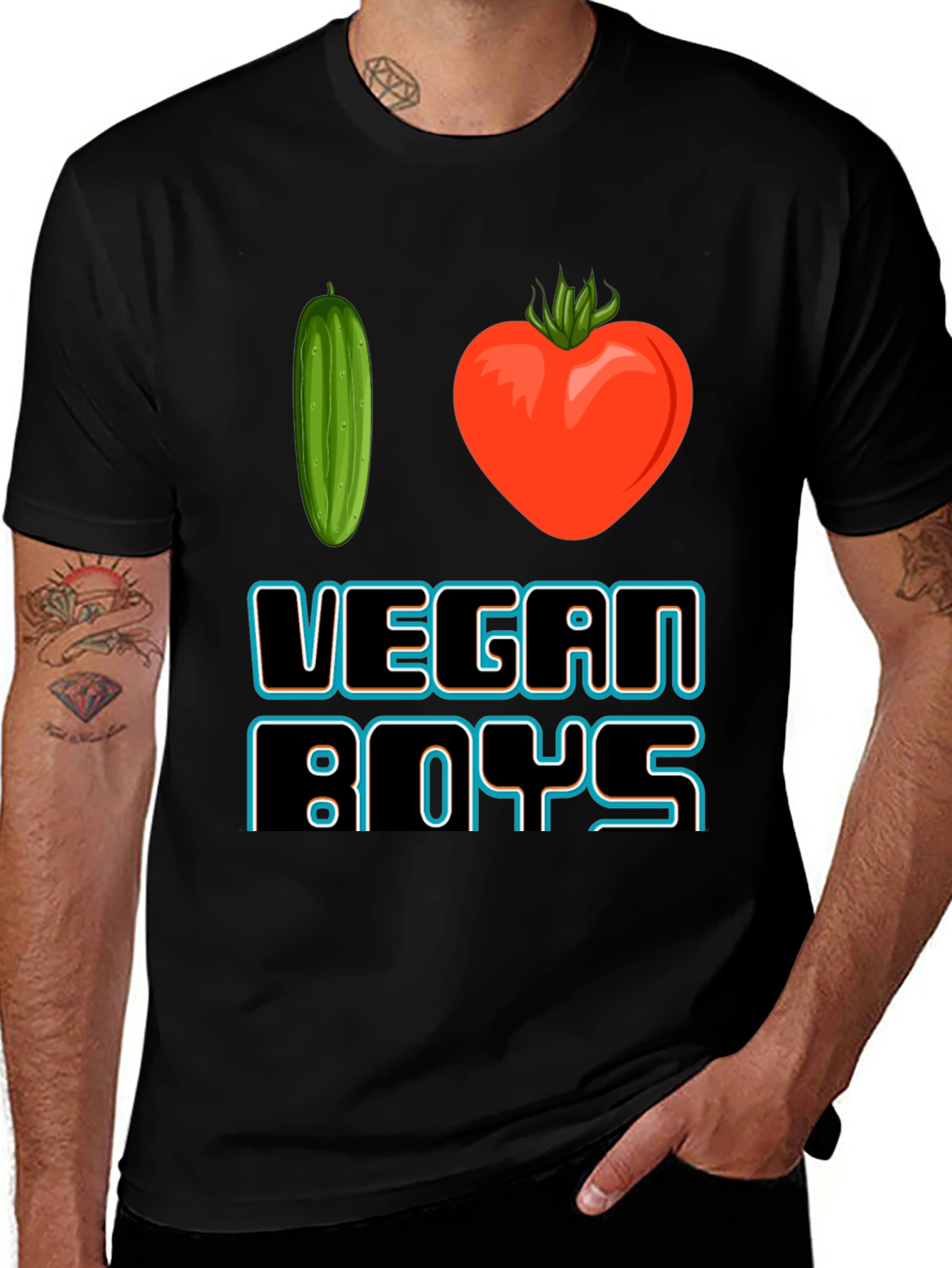 I Love Vegan Boys Graphic T-Shirt
