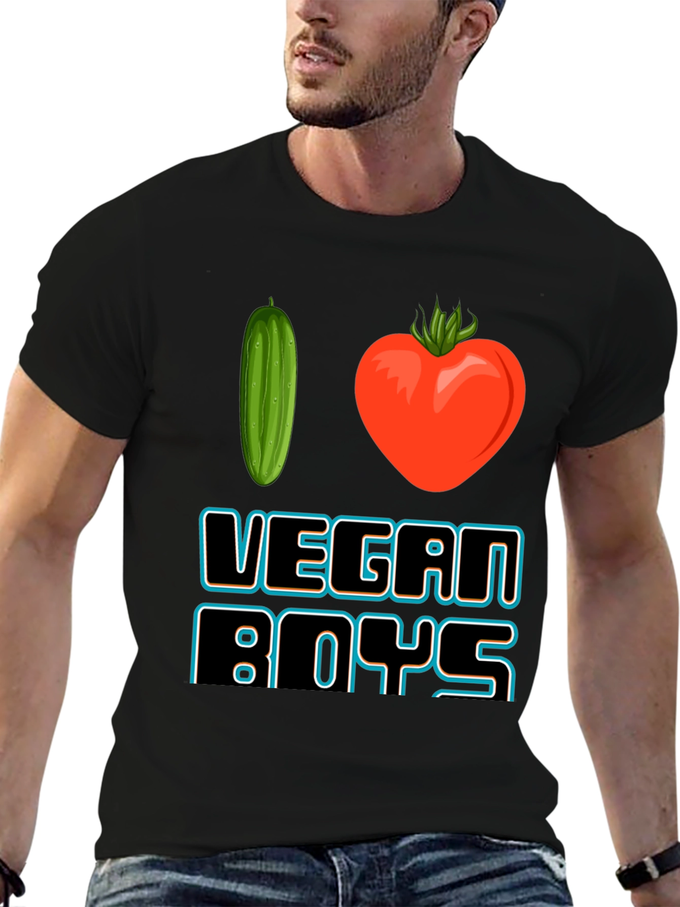 I Love Vegan Boys Graphic T-Shirt