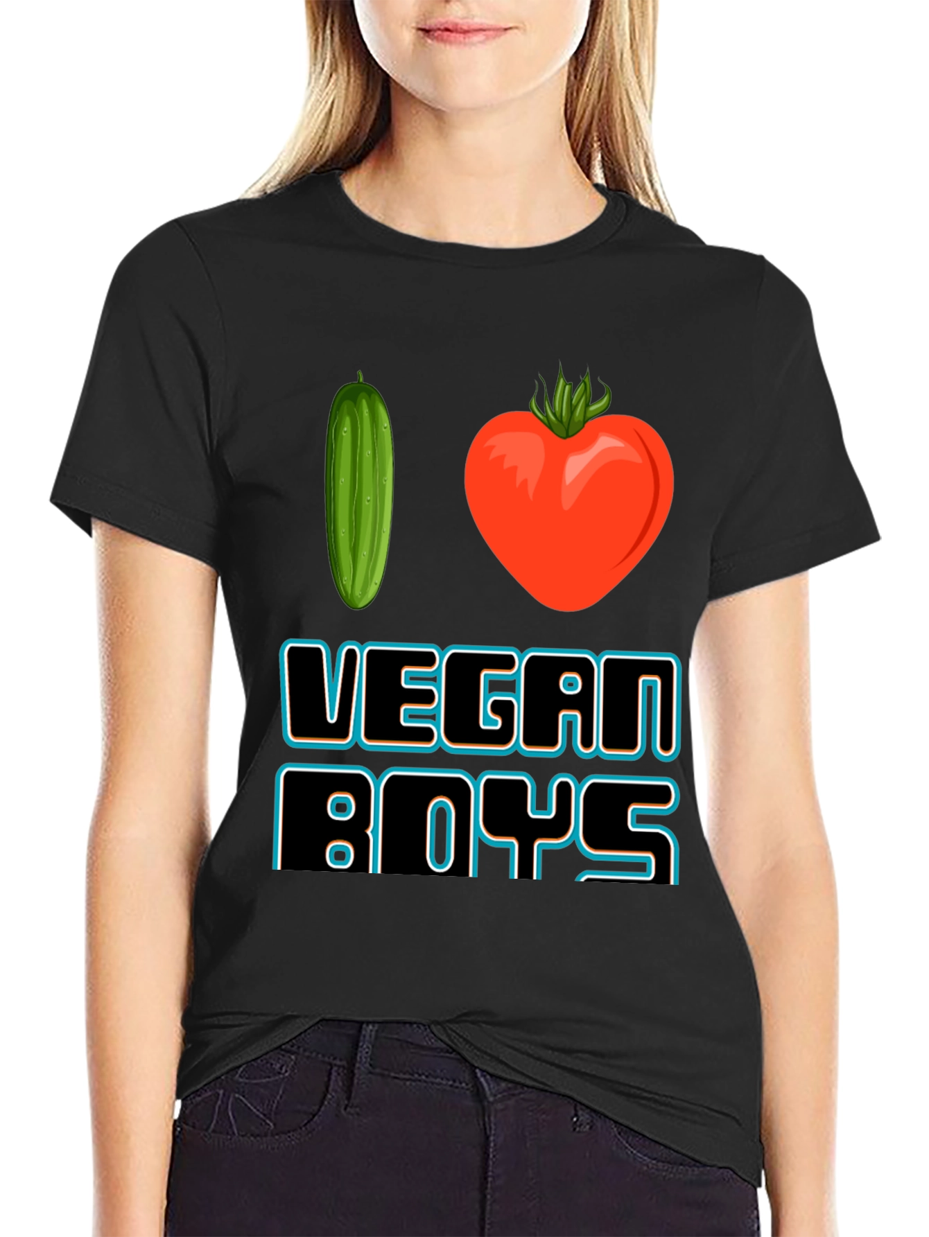I Love Vegan Boys Graphic T-Shirt