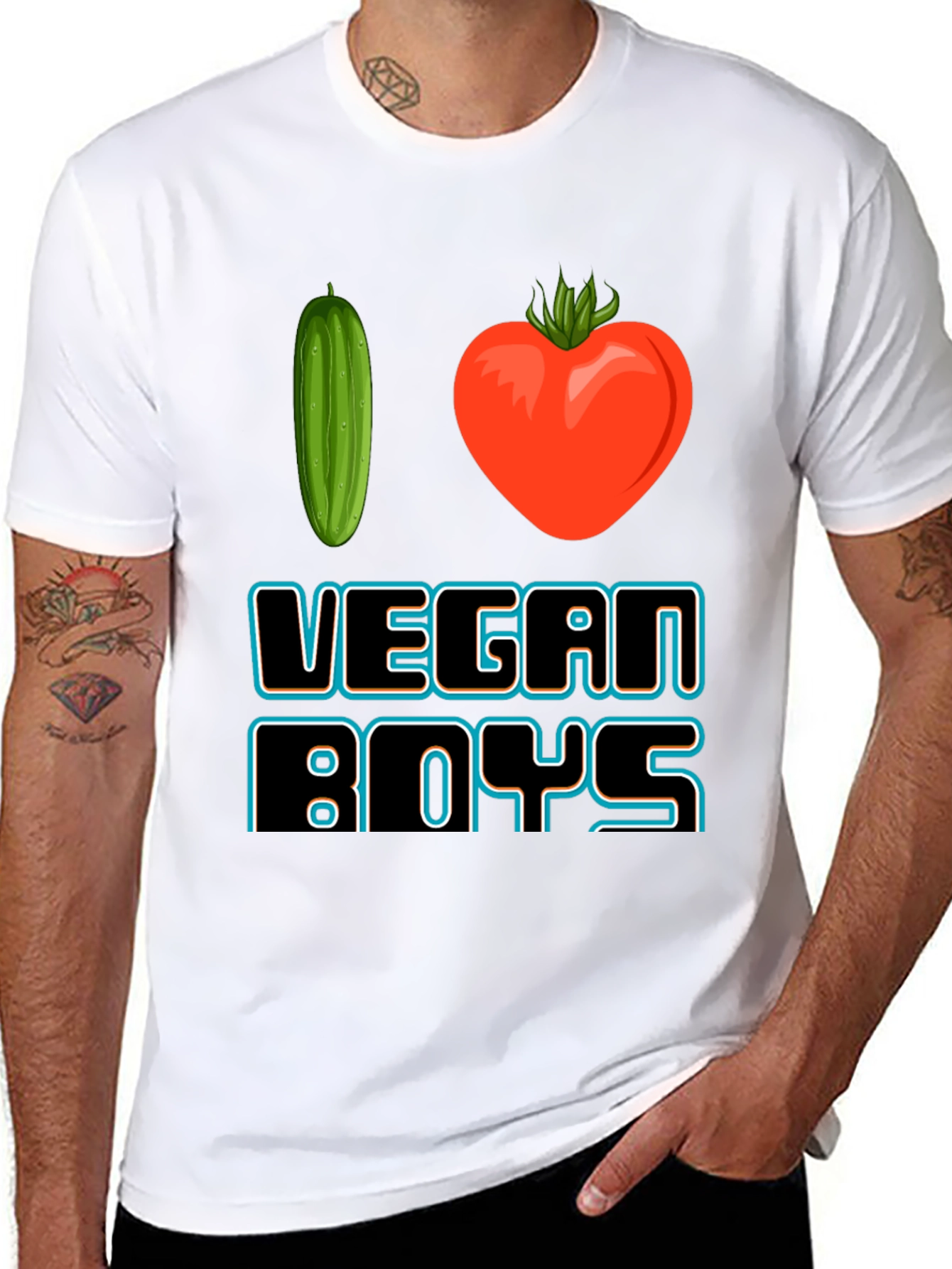 I Love Vegan Boys Graphic T-Shirt