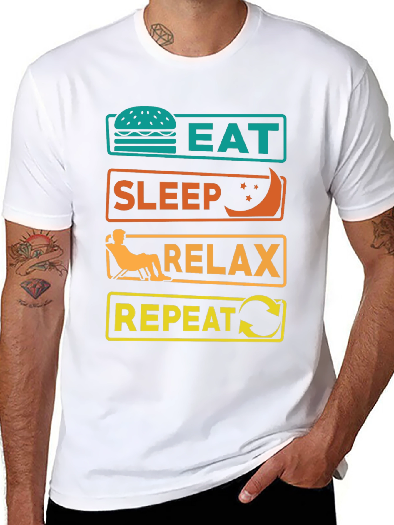 Eat Sleep Relax Repeat Graphic Tee