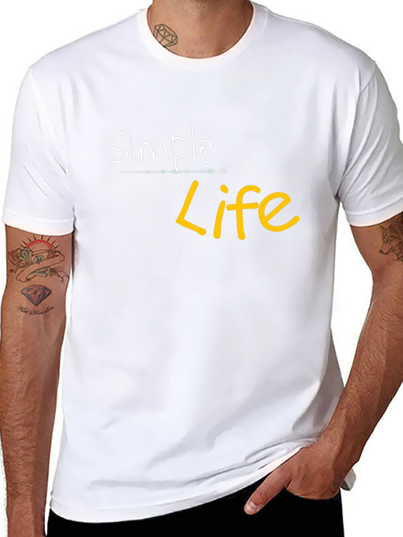 Simple Life Black Graphic Tee - Casual Cotton Shirt
