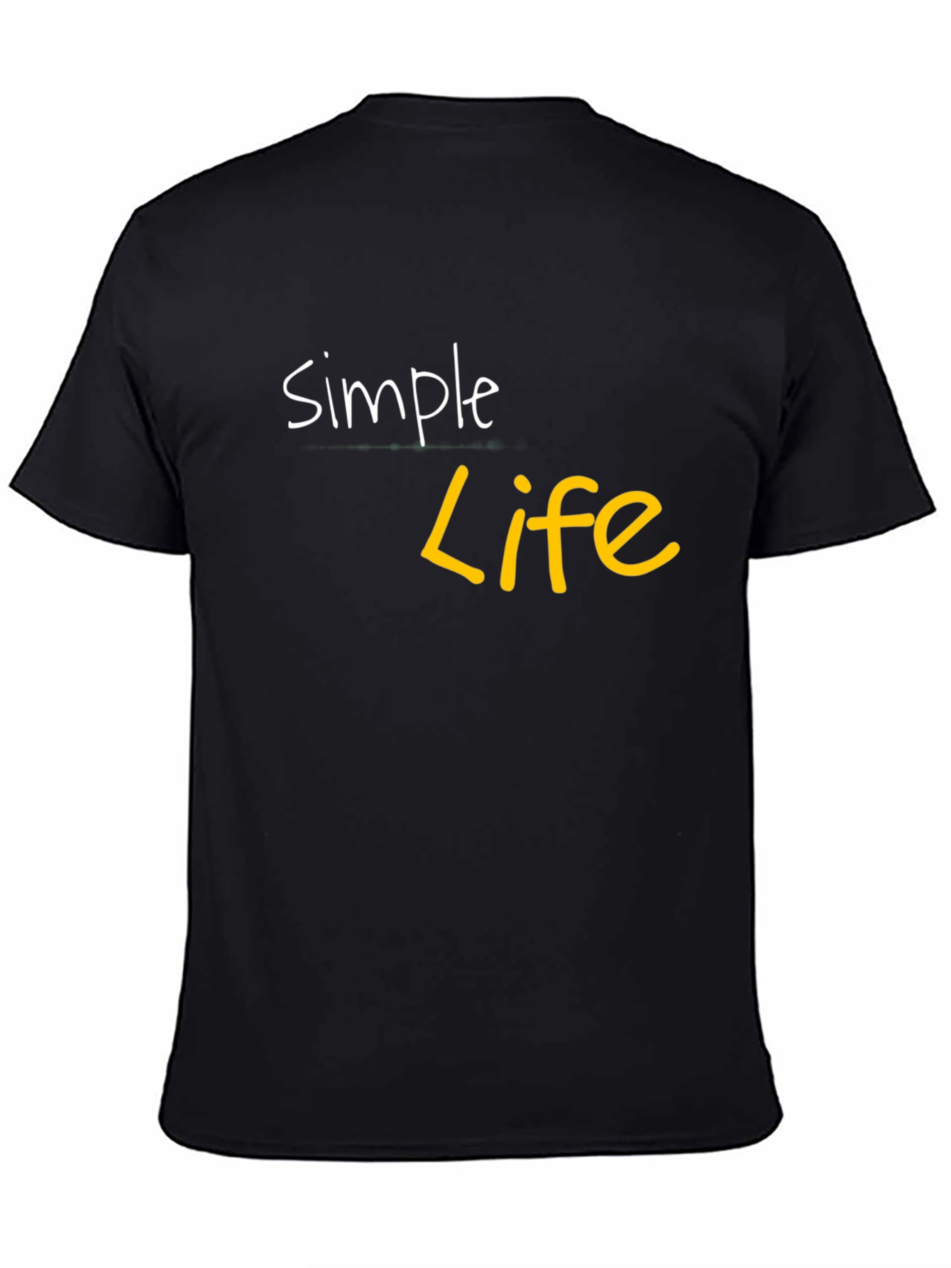 Simple Life Black Graphic Tee - Casual Cotton Shirt
