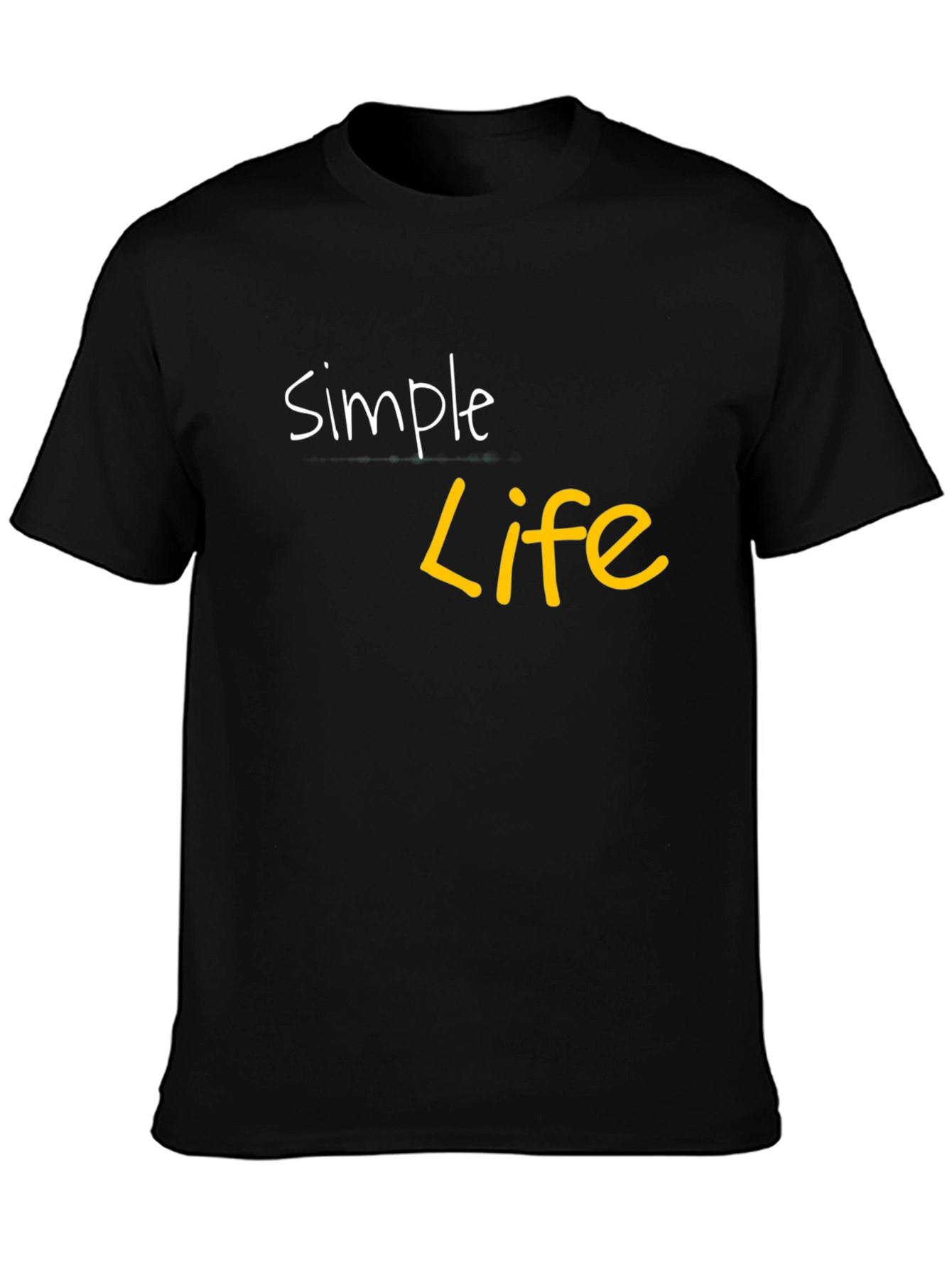Simple Life Black Graphic Tee - Casual Cotton Shirt