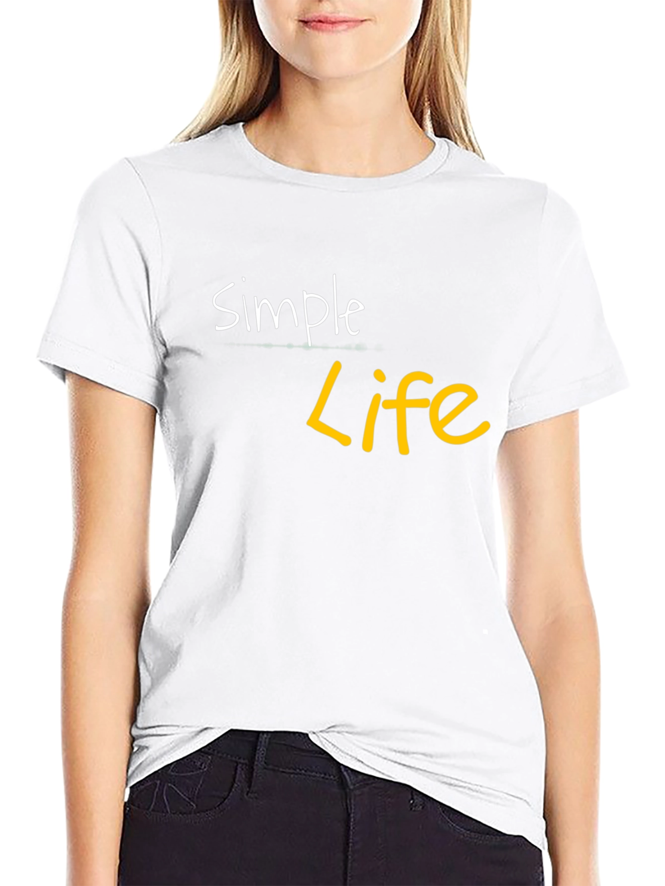 Simple Life Black Graphic Tee - Casual Cotton Shirt