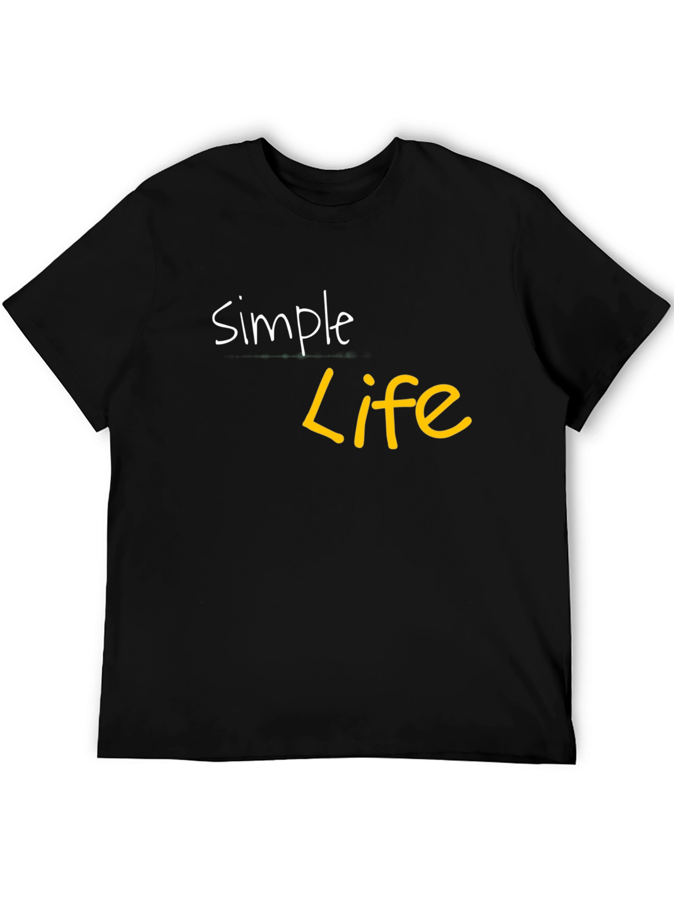 Simple Life Black Graphic Tee - Casual Cotton Shirt