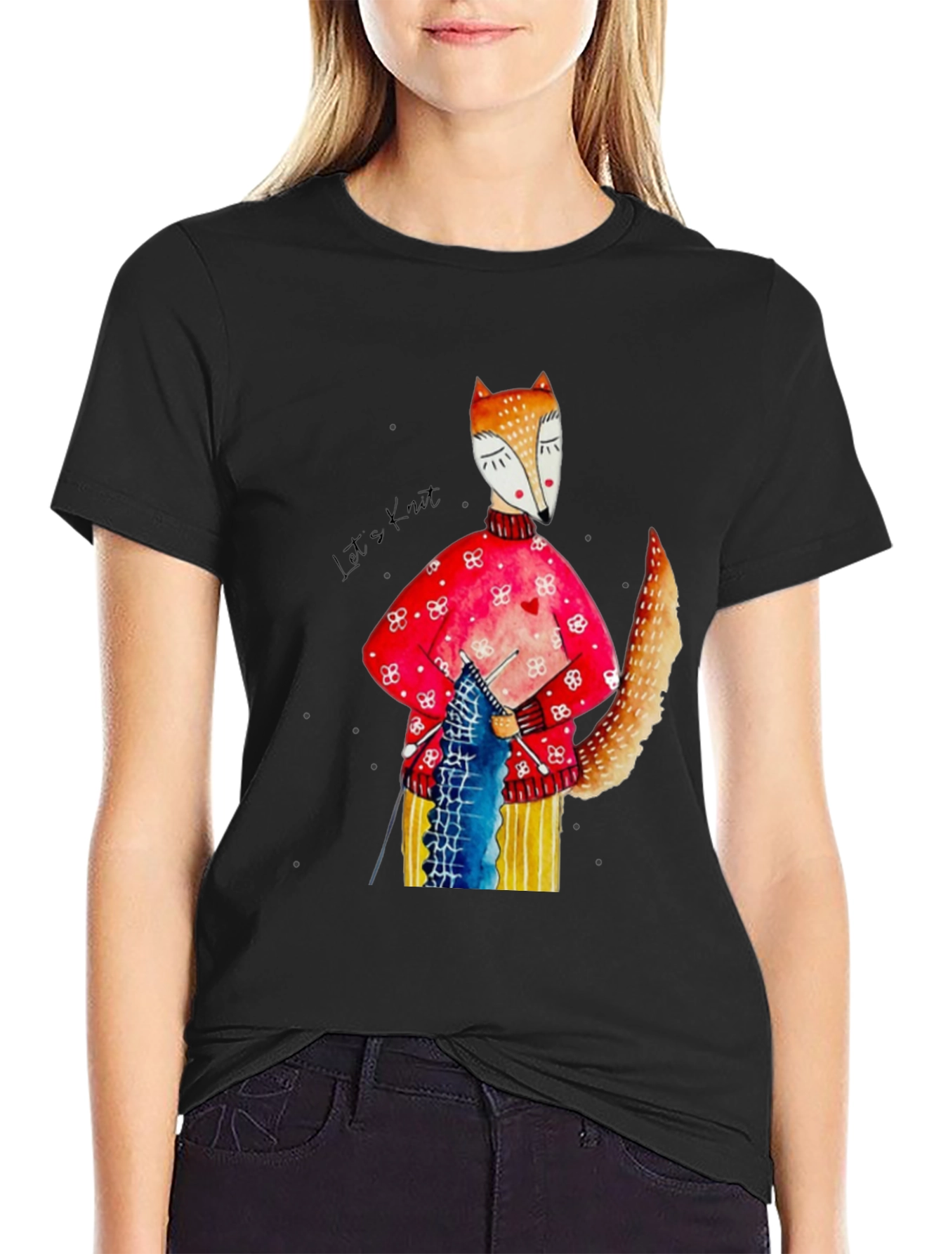 Knitting Fox Graphic Tee