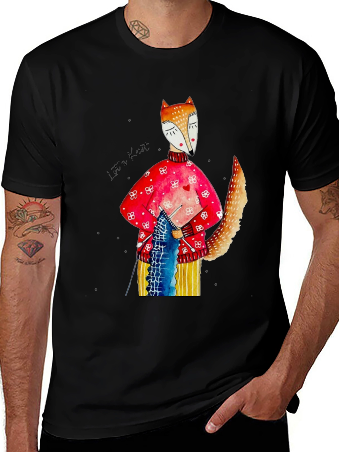 Knitting Fox Graphic Tee