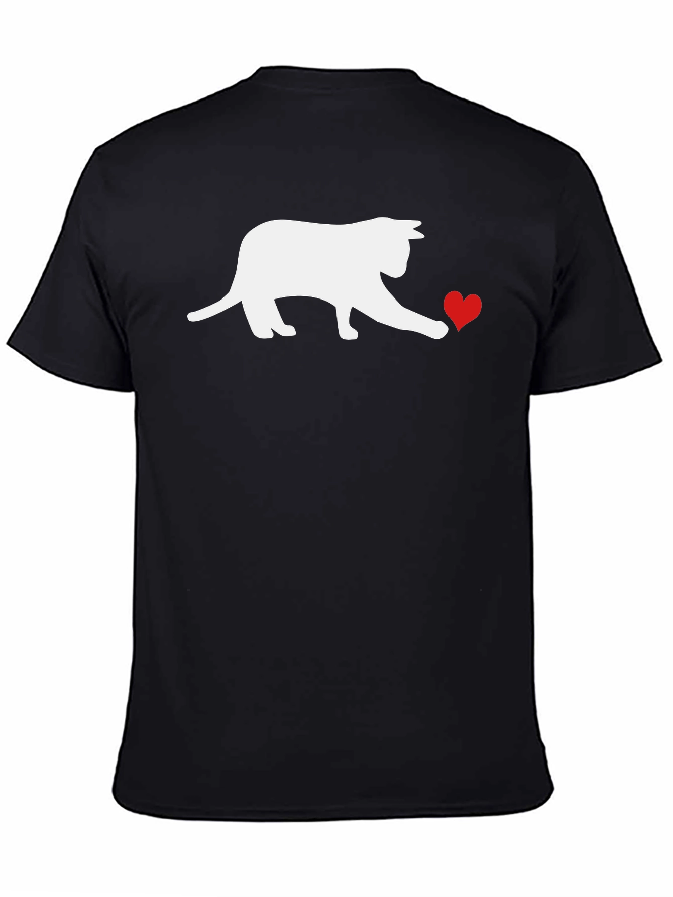 Cat & Heart Graphic Tee - Black