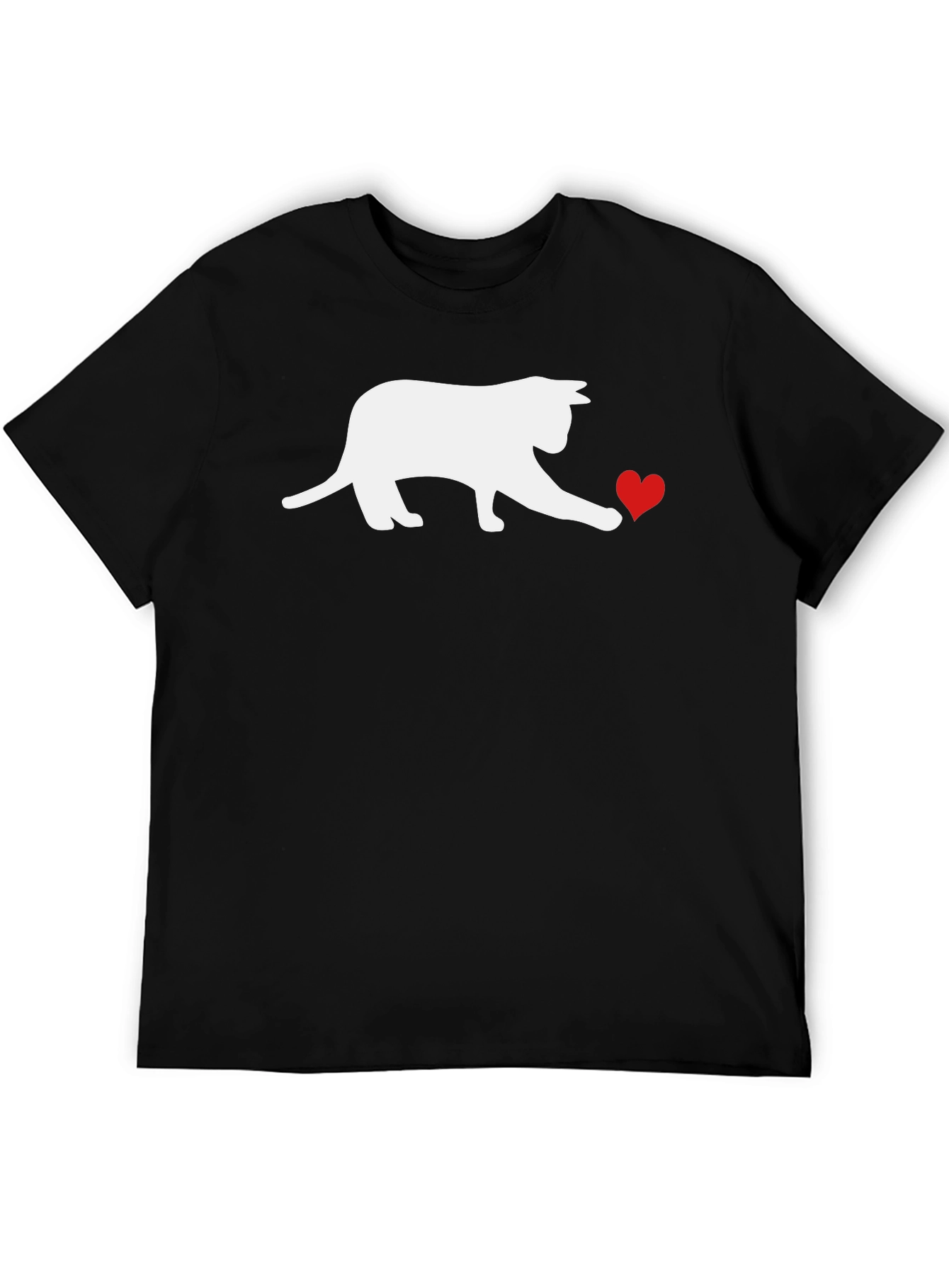Cat & Heart Graphic Tee - Black