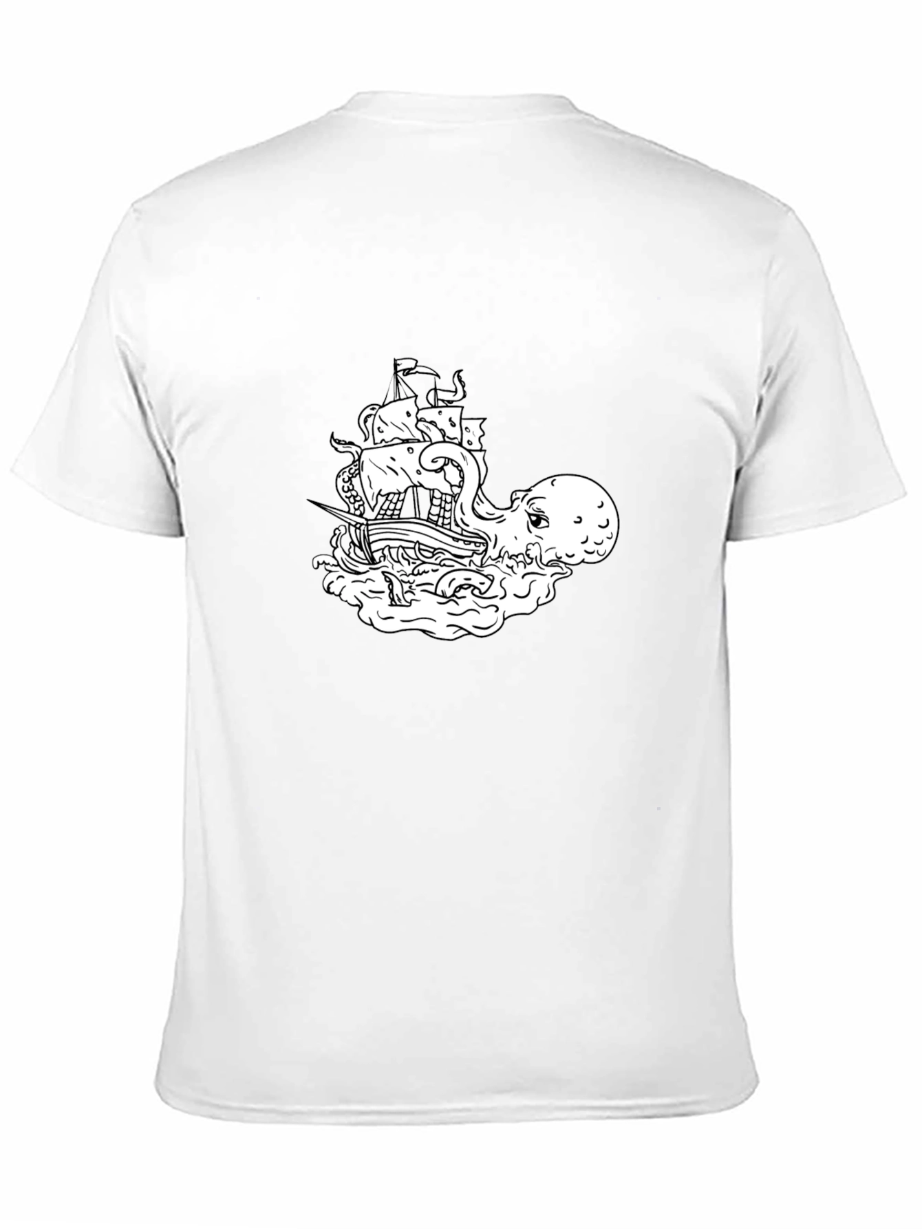 Octopus vs Ship Graphic T-Shirt