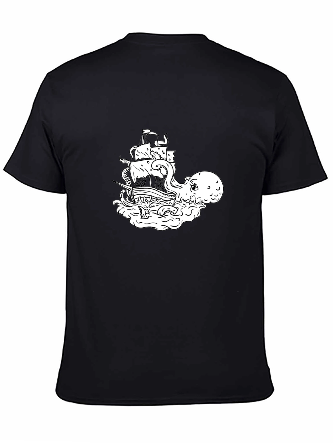 Octopus vs Ship Graphic T-Shirt