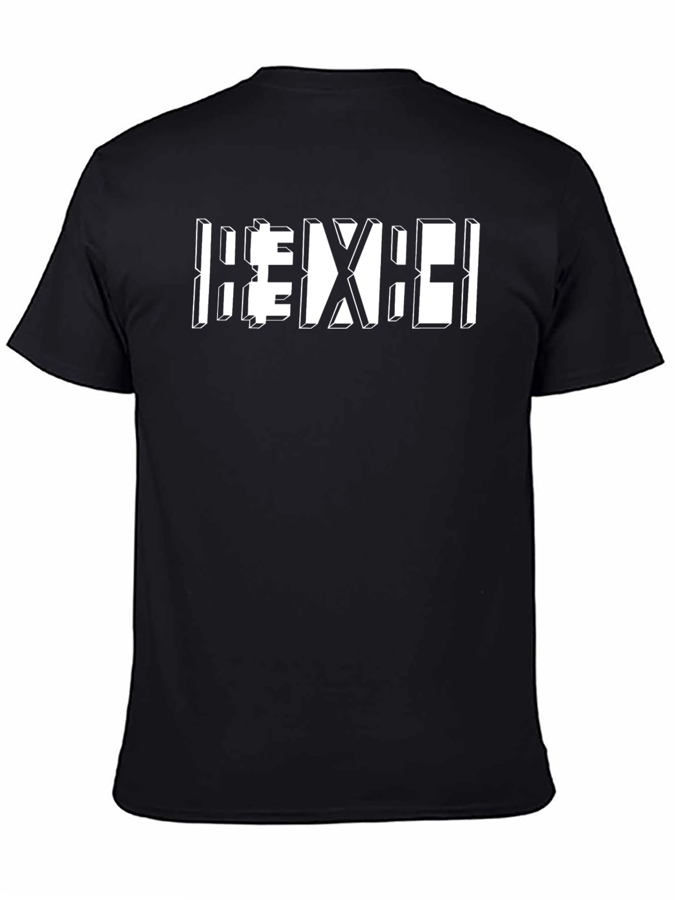 Geometric Graphic Tee - Modern Design Black T-Shirt