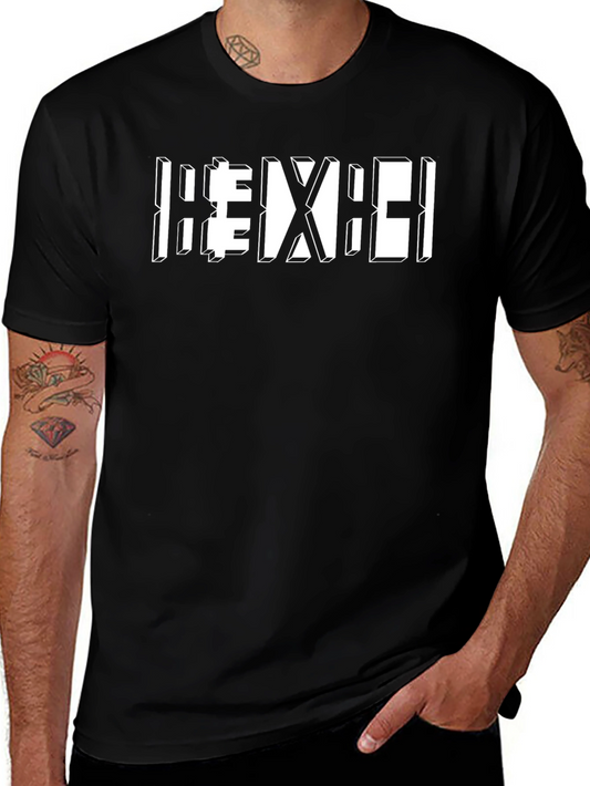 Geometric Graphic Tee - Modern Design Black T-Shirt