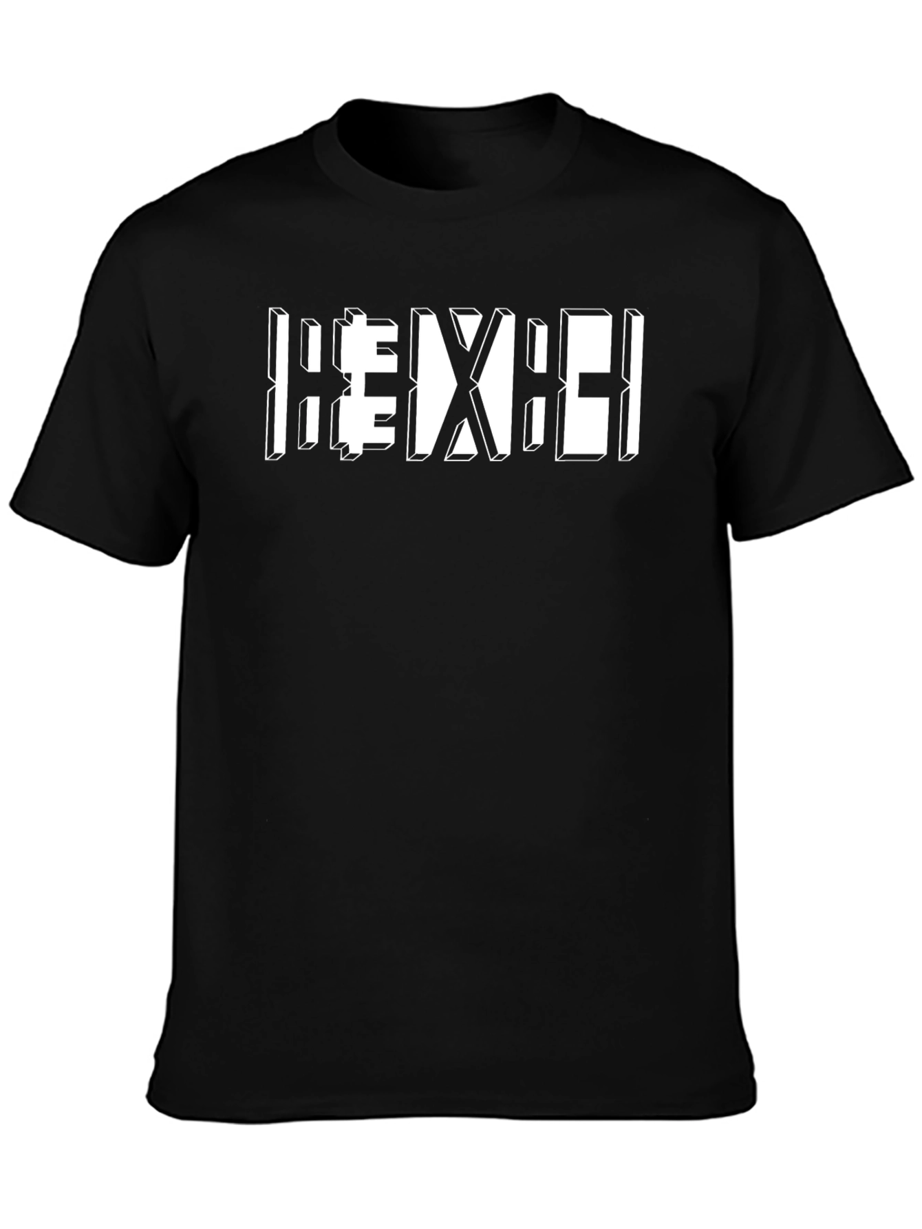 Geometric Graphic Tee - Modern Design Black T-Shirt