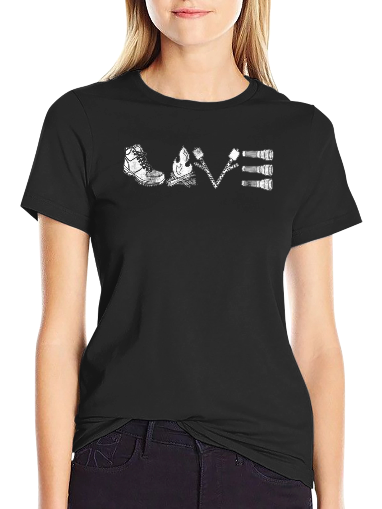 Camping Adventure T-Shirt: Hiking Campfire Marshmallows