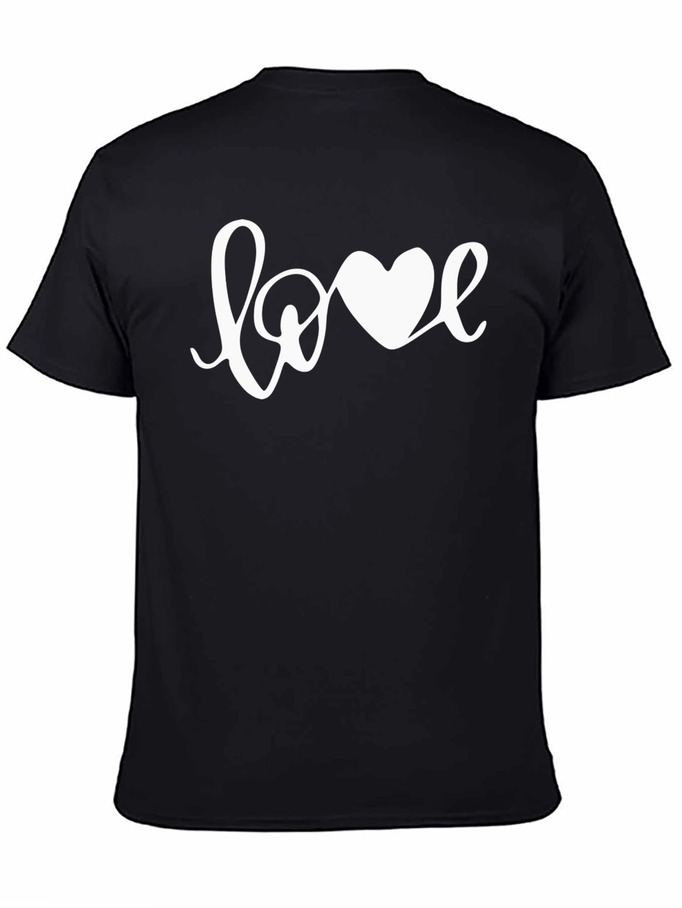 Love Heart Graphic Black T-Shirt