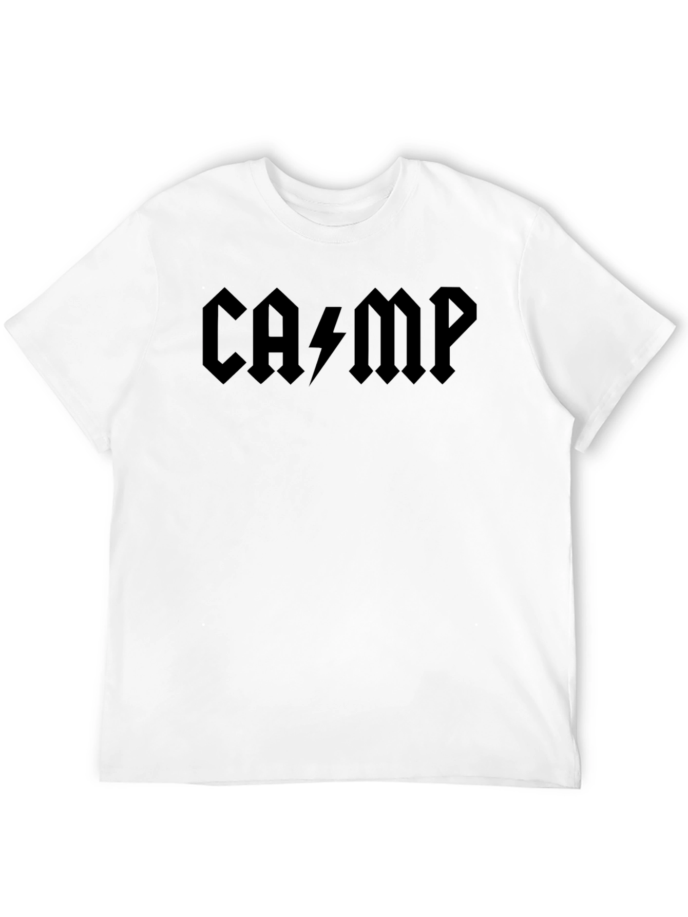Camp AC/DC Style Graphic Tee - Black