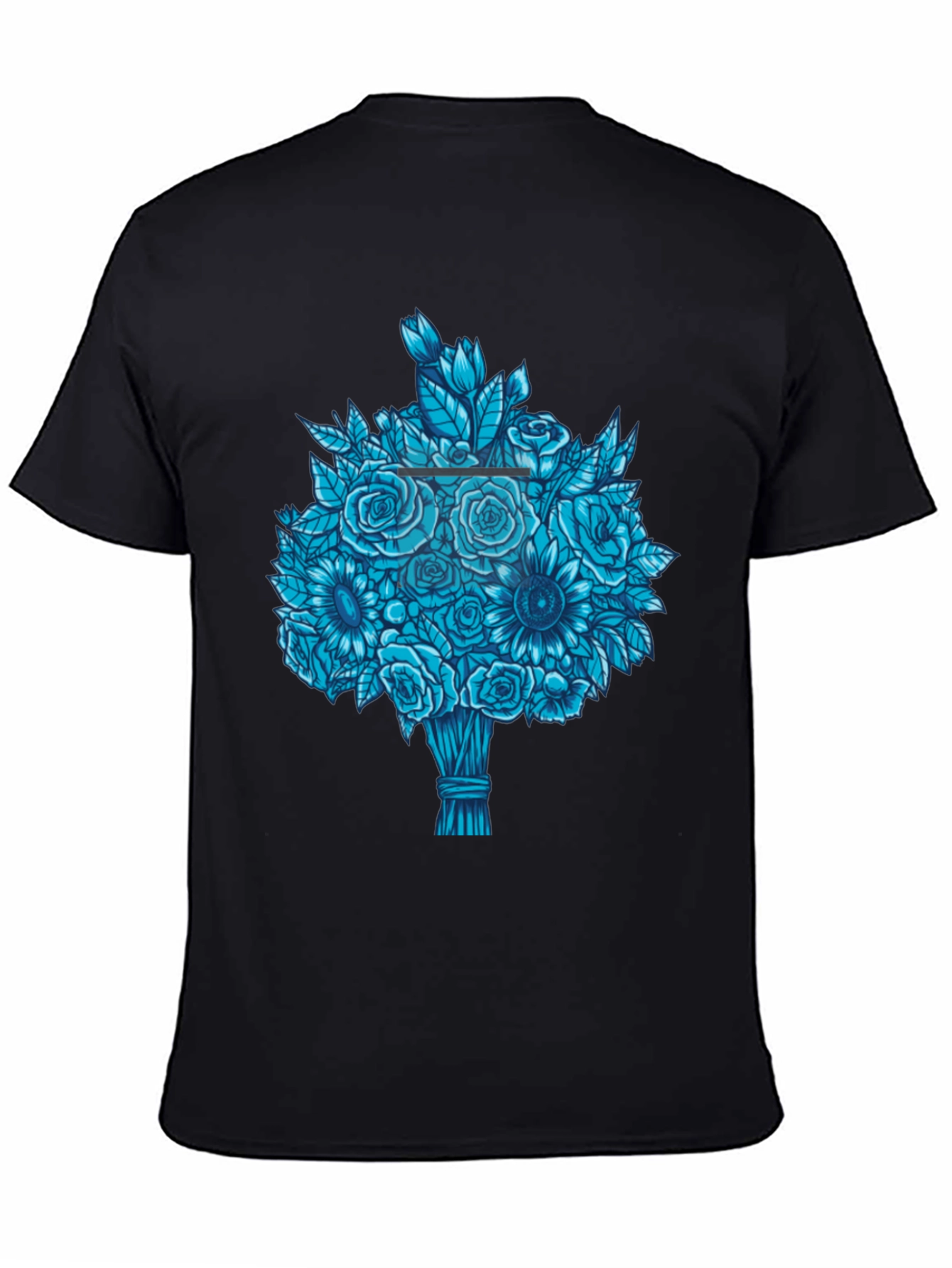 Blue Bouquet Graphic Tee - Unique Floral Design