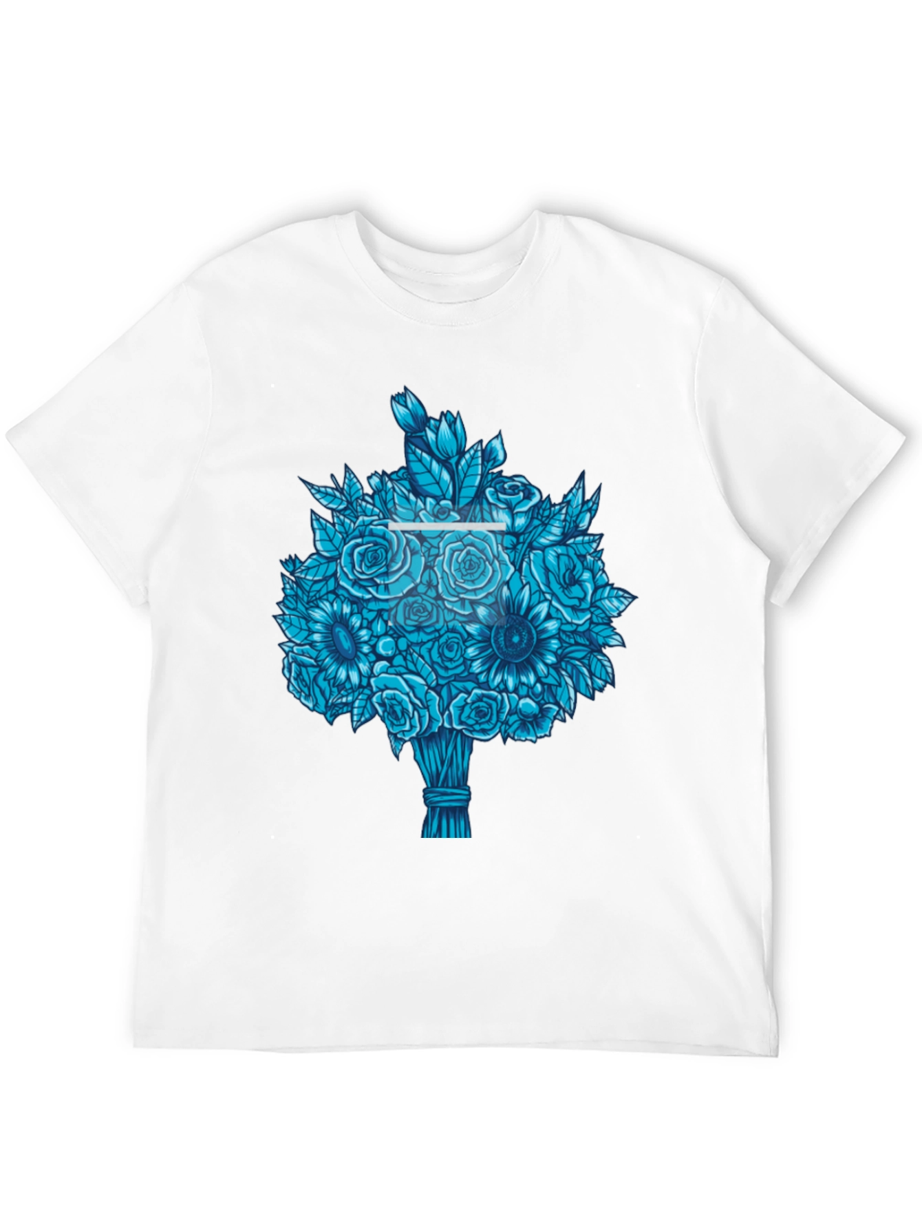 Blue Bouquet Graphic Tee - Unique Floral Design