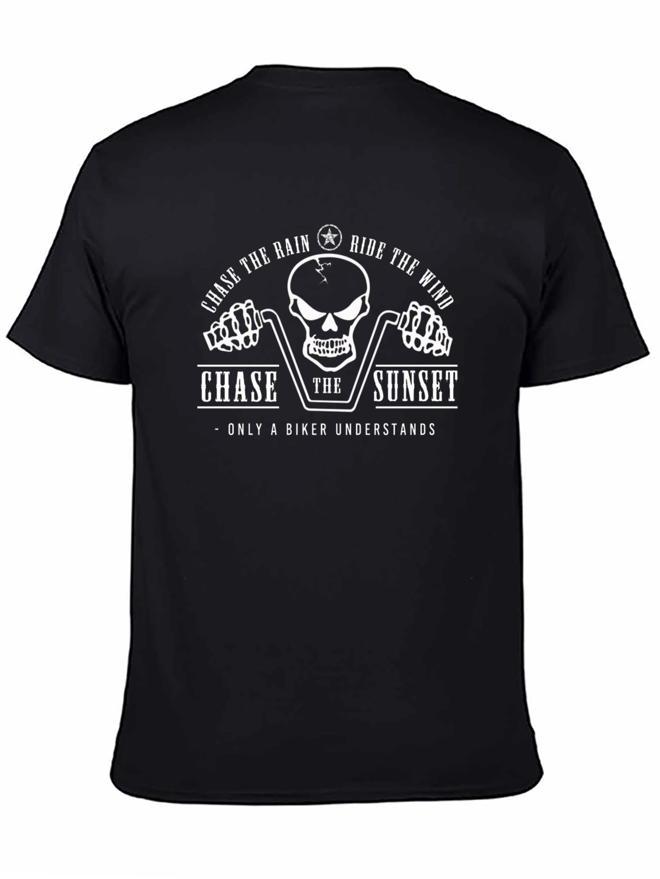 Biker Skull Graphic T-Shirt - Chase the Sunset