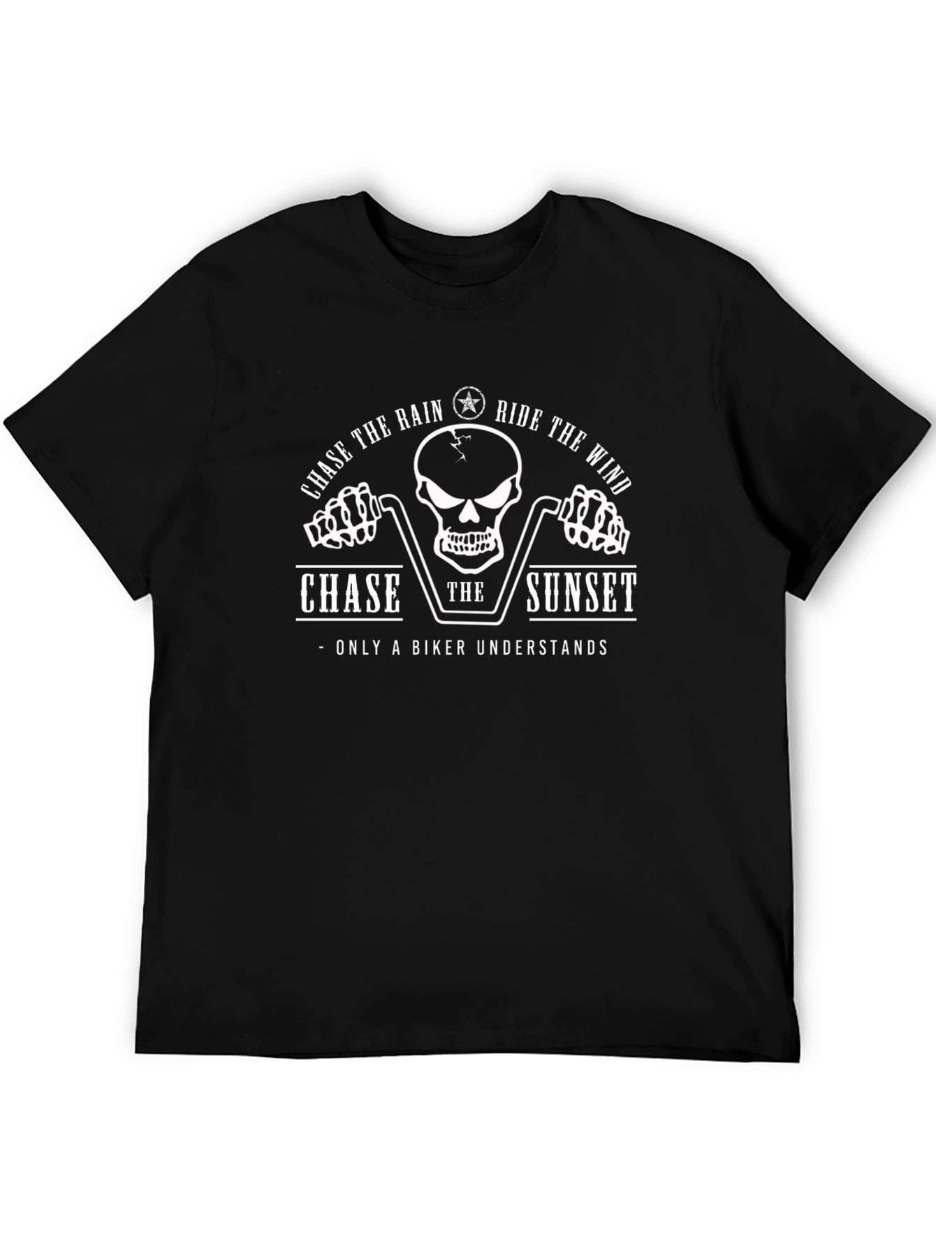 Biker Skull Graphic T-Shirt - Chase the Sunset