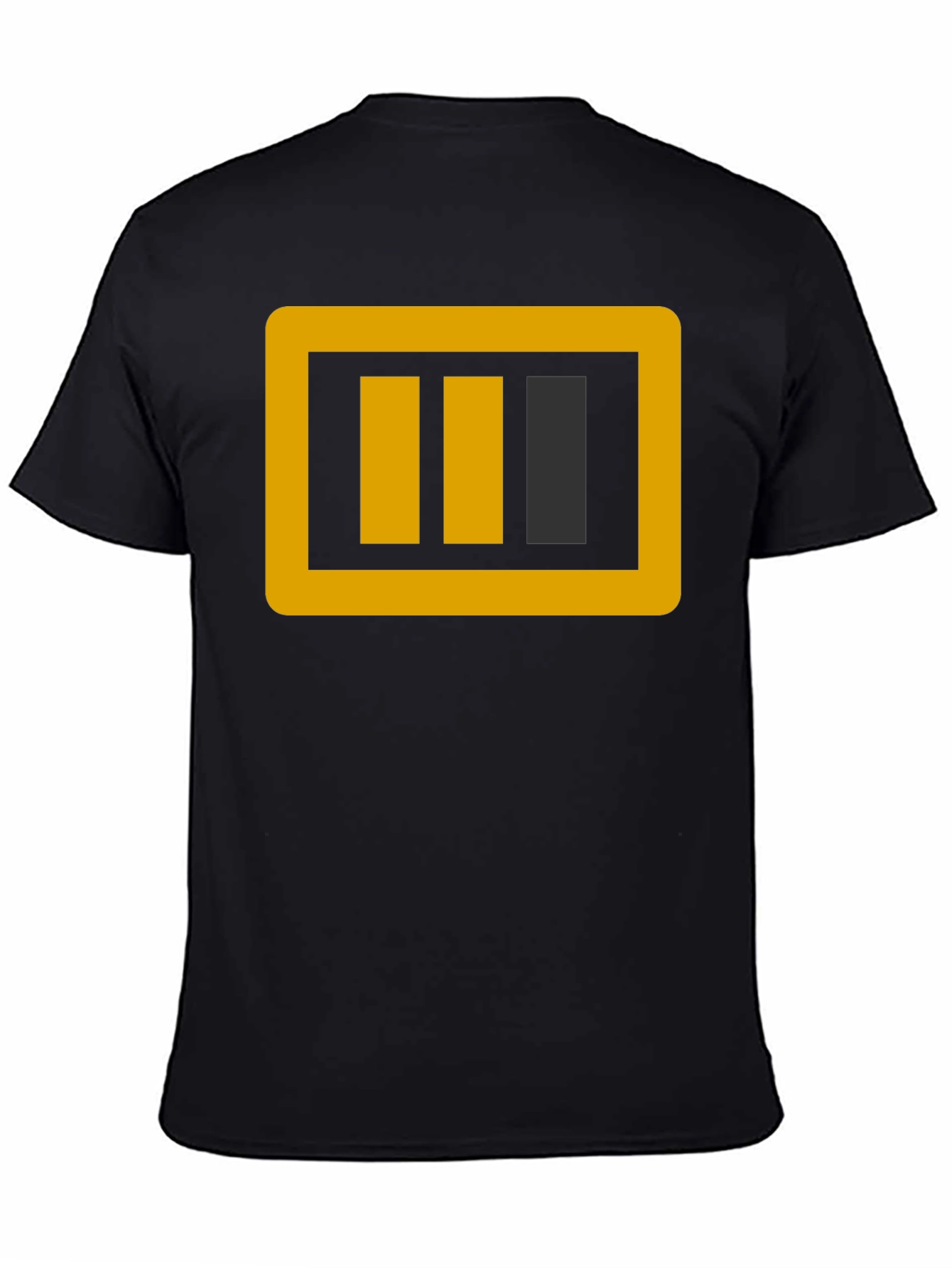 Graphic Tee: Bold Battery Design Black T-Shirt