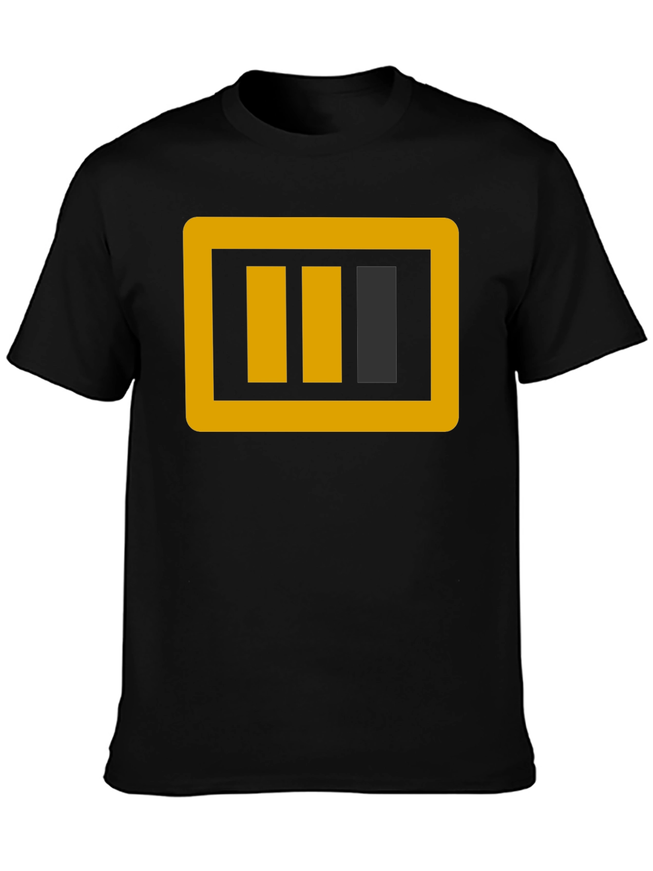 Graphic Tee: Bold Battery Design Black T-Shirt