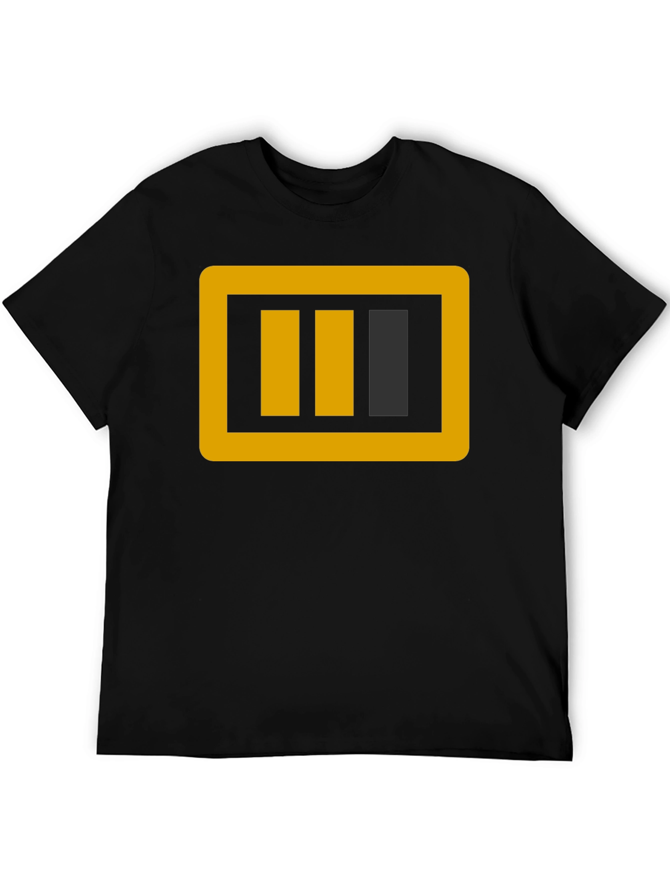 Graphic Tee: Bold Battery Design Black T-Shirt
