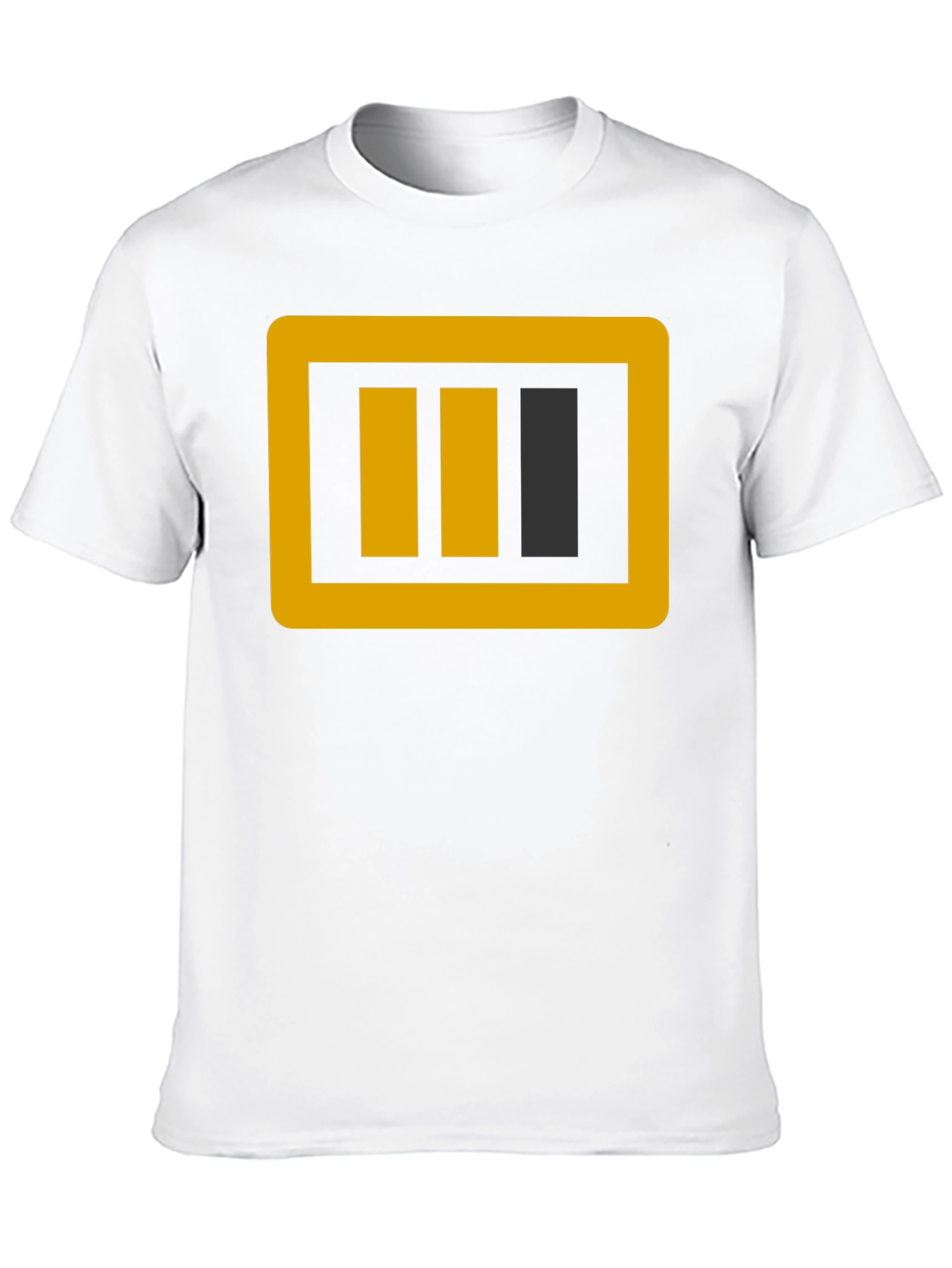 Graphic Tee: Bold Battery Design Black T-Shirt