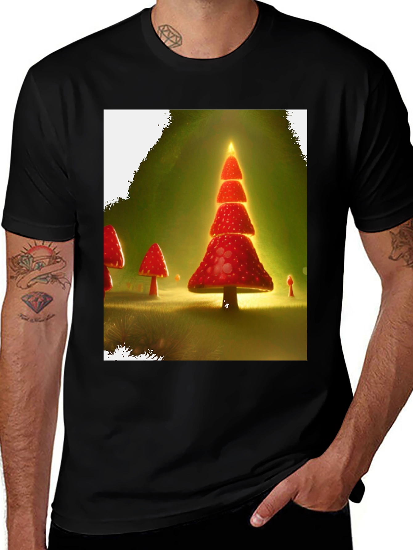 Mushroom Christmas Tree T-Shirt