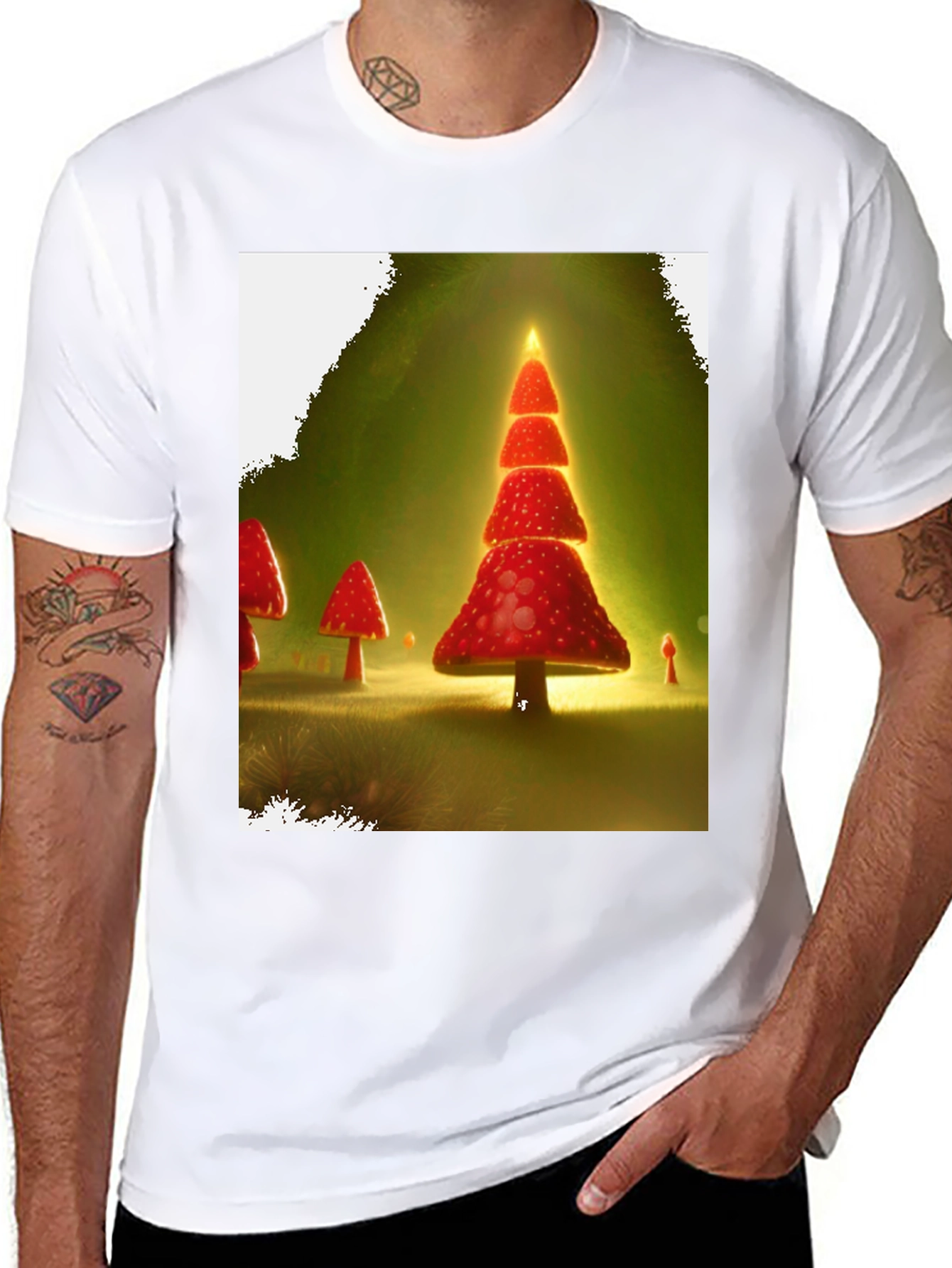 Mushroom Christmas Tree T-Shirt