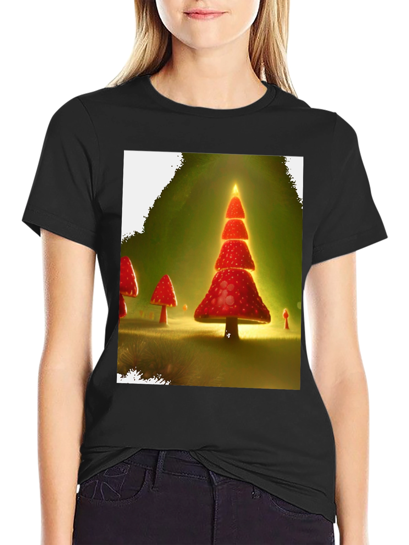 Mushroom Christmas Tree T-Shirt