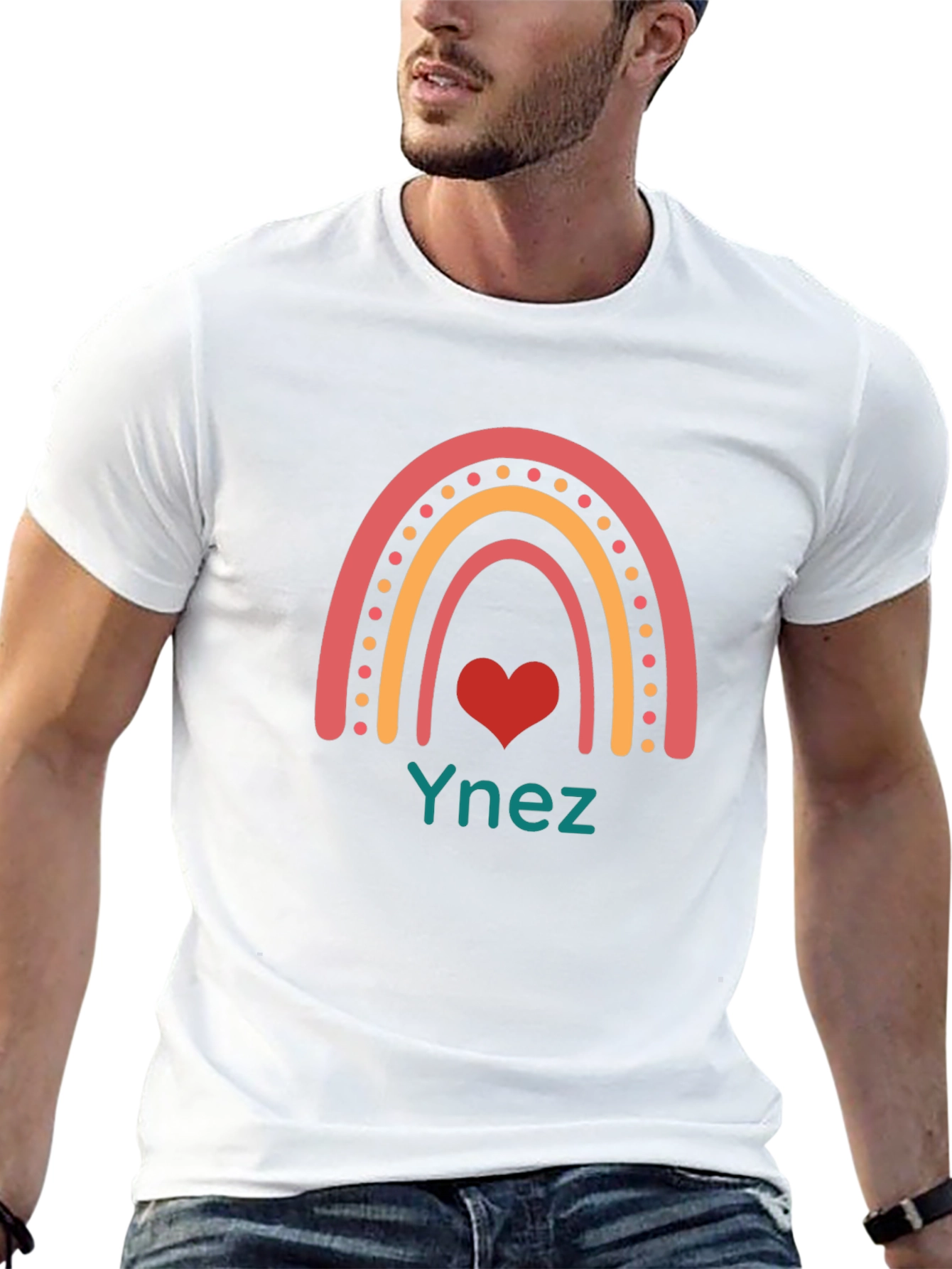 Rainbow Heart Ynez T-Shirt - Black
