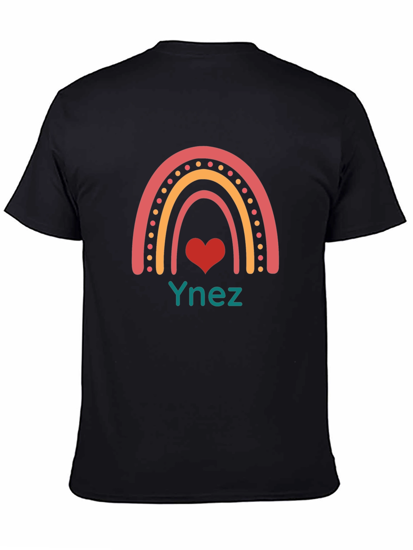 Rainbow Heart Ynez T-Shirt - Black