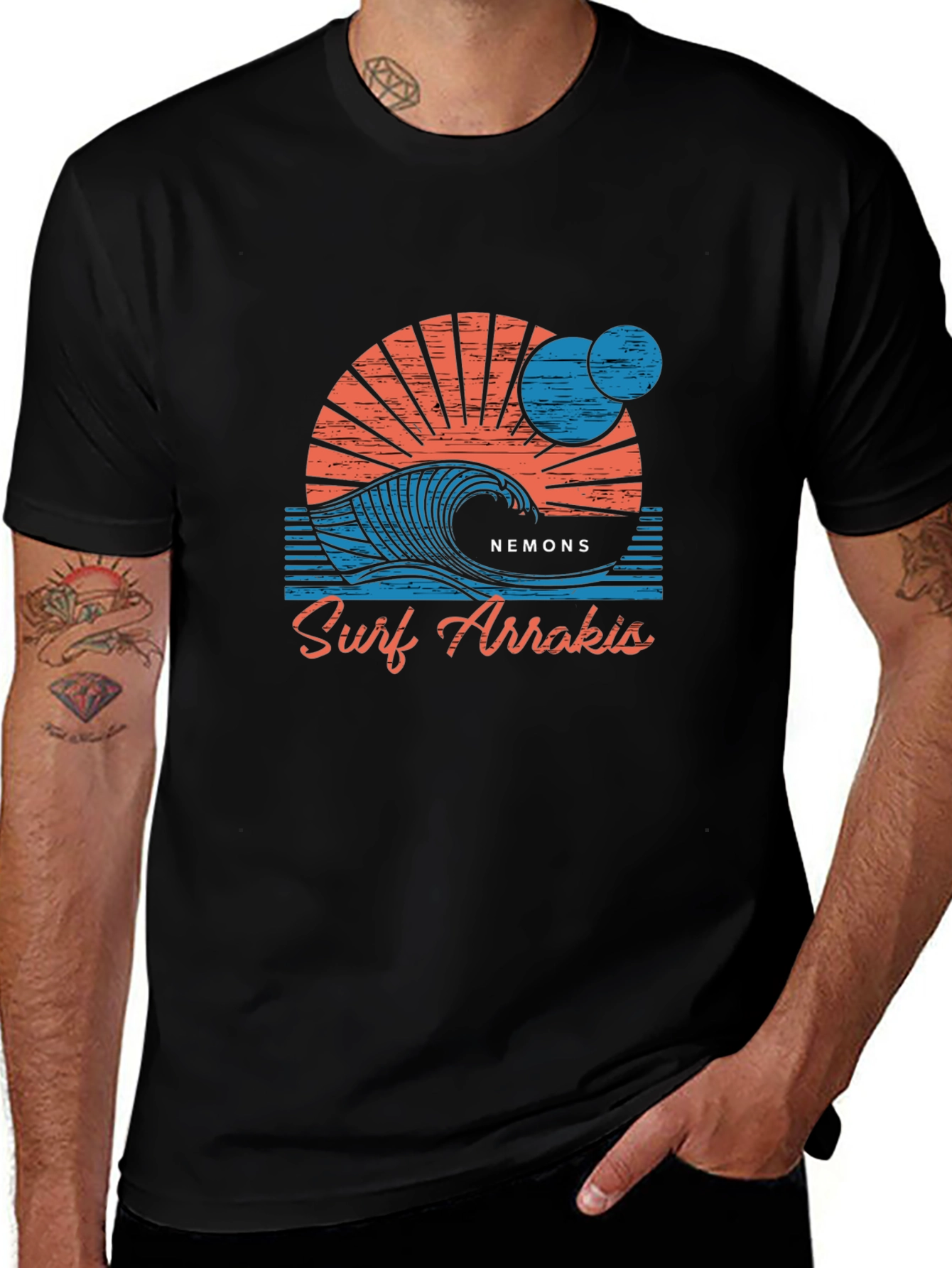 Surf Arrakis Graphic Tee - Mens Black T-Shirt