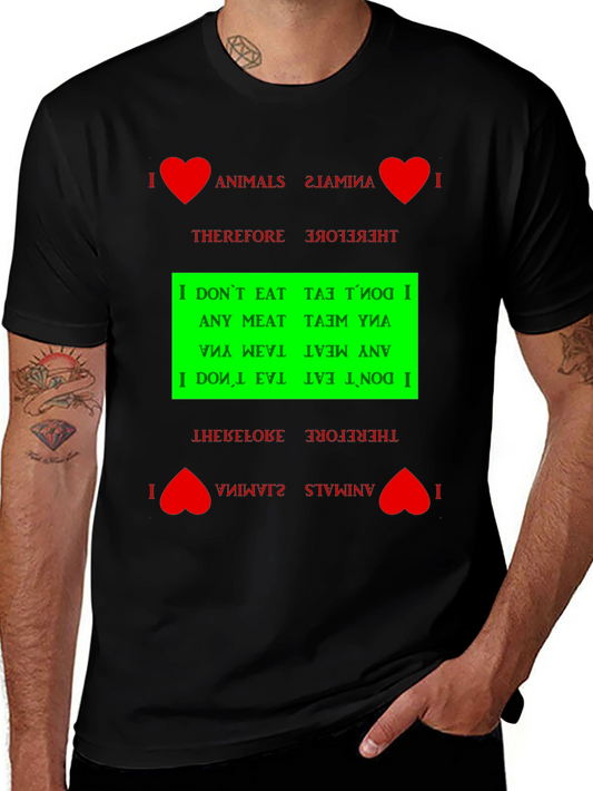I Love Animals Vegan Graphic T-Shirt