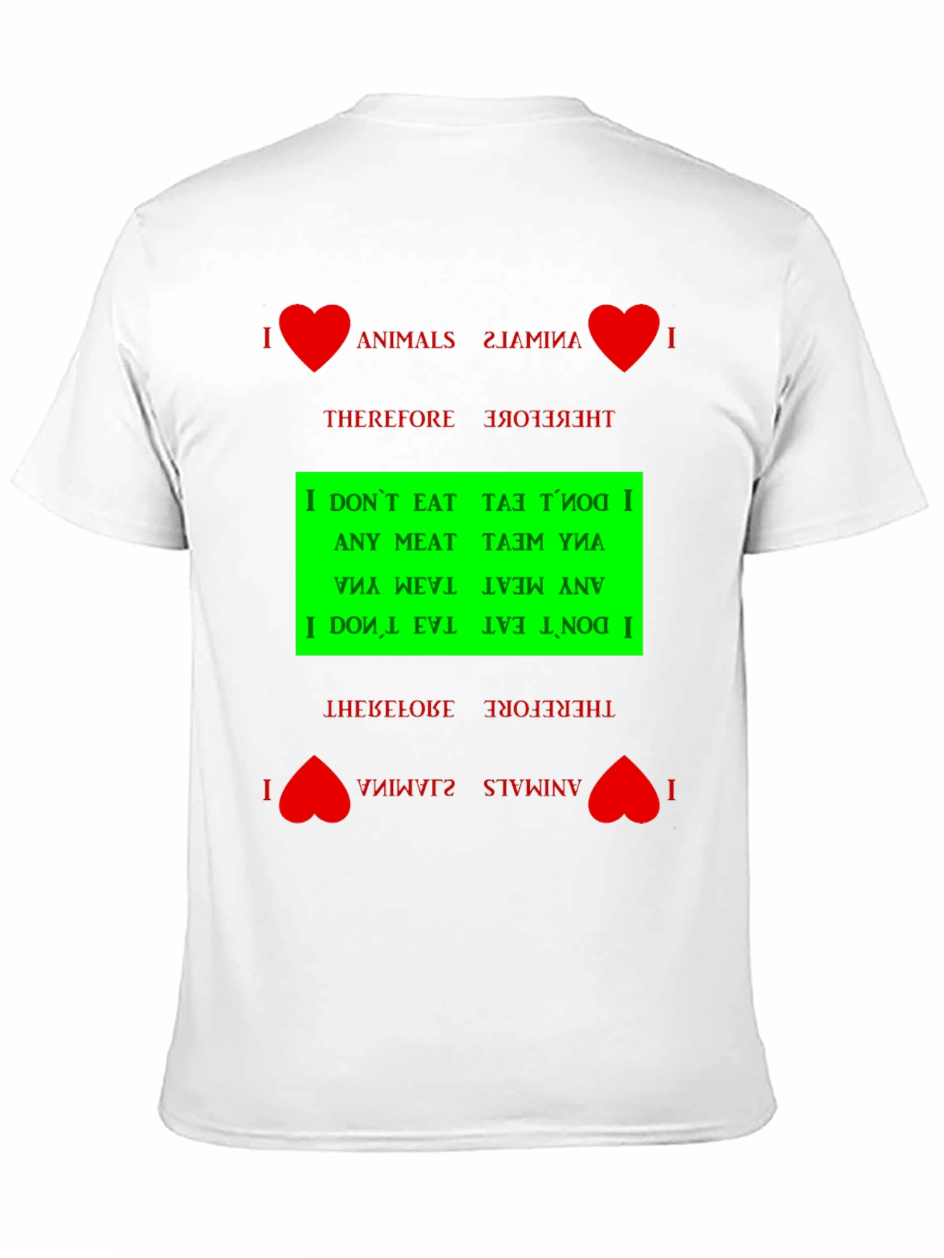 I Love Animals Vegan Graphic T-Shirt