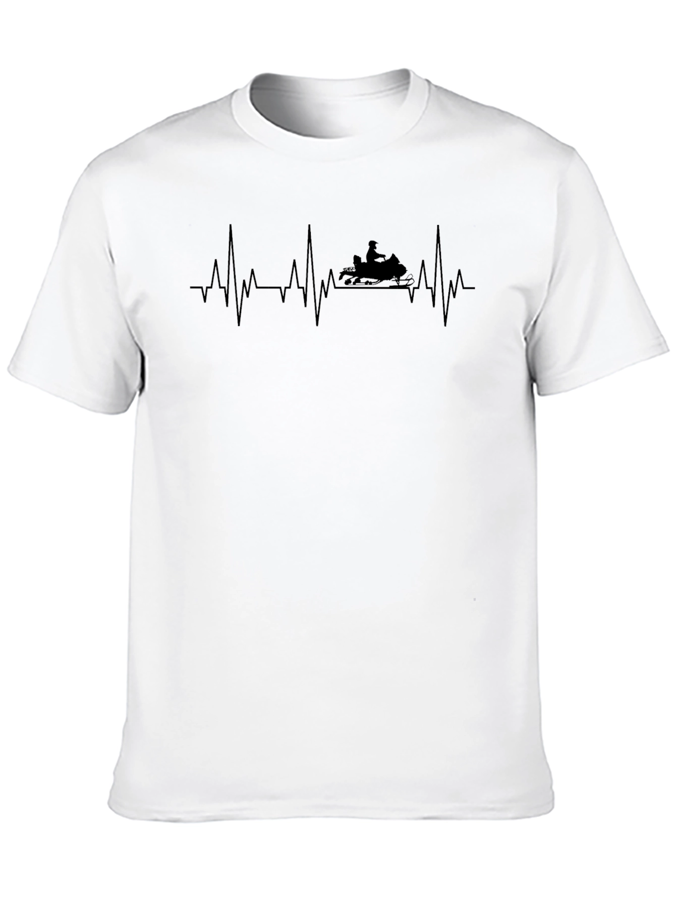 Snowmobile Heartbeat T-Shirt - Black