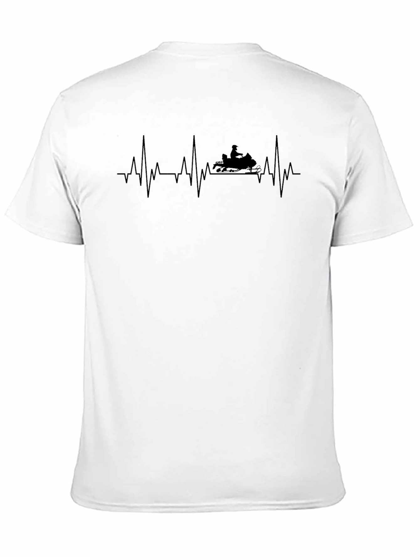 Snowmobile Heartbeat T-Shirt - Black