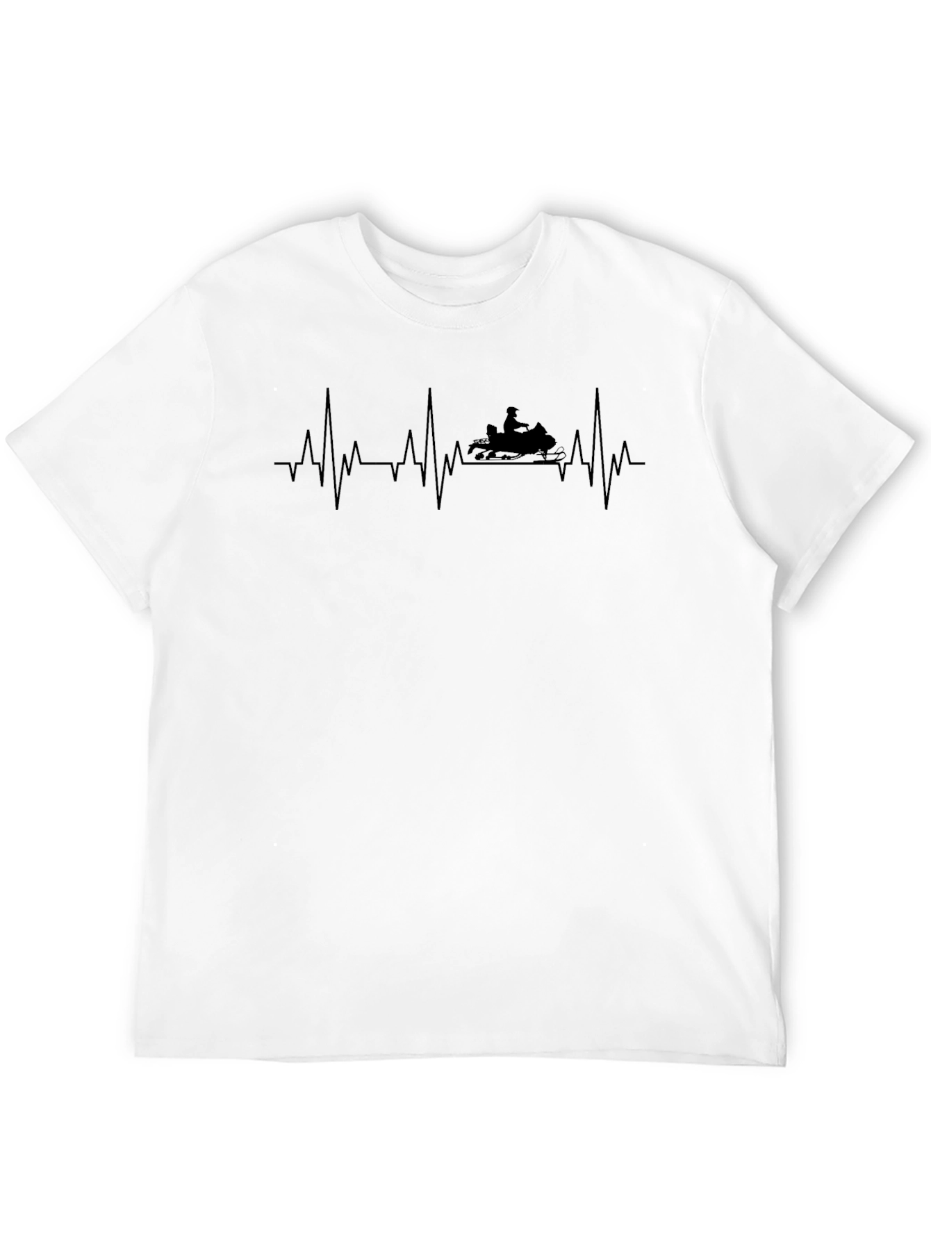 Snowmobile Heartbeat T-Shirt - Black