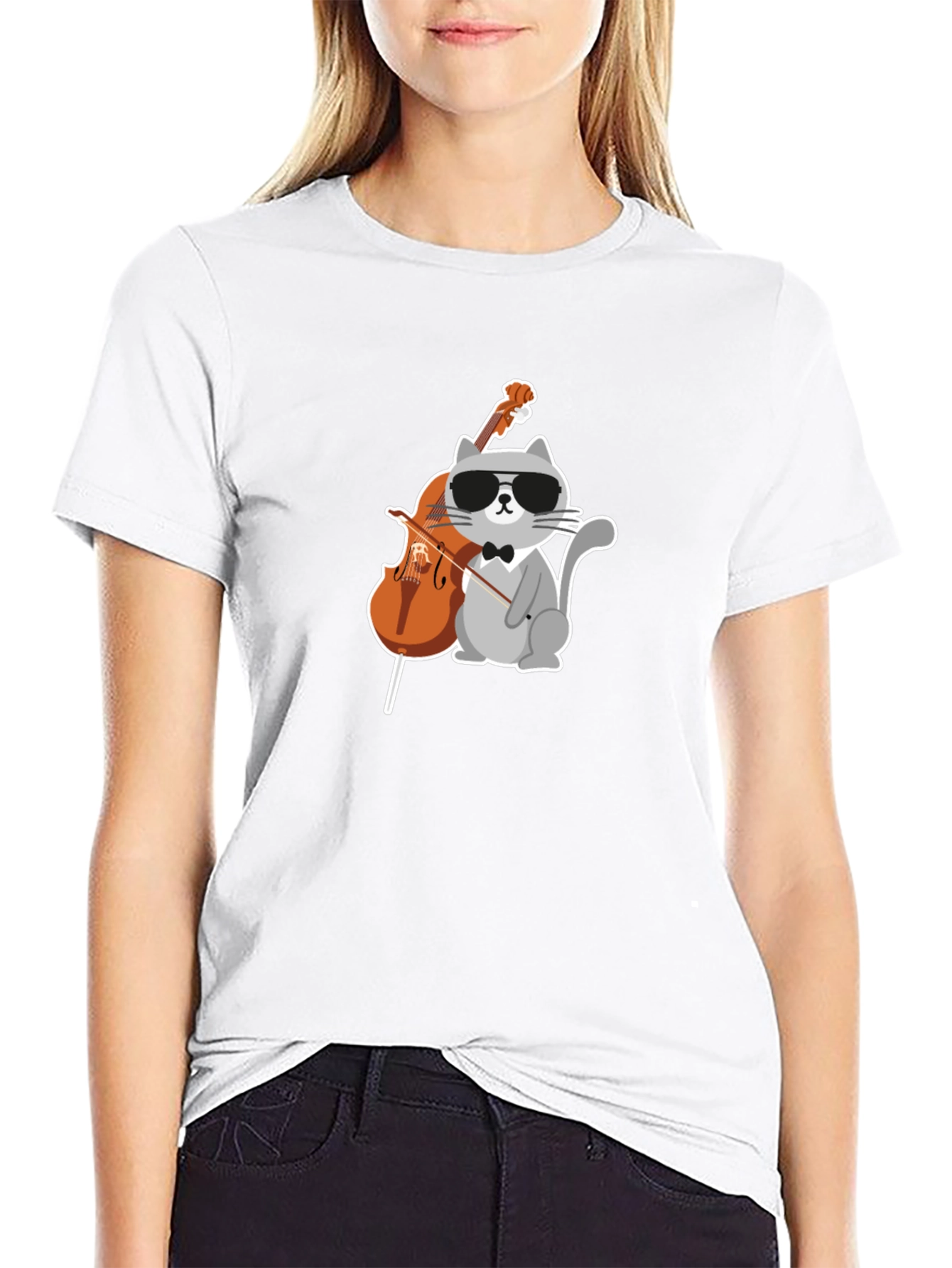 Cool Cat Cello Player Graphic Tee