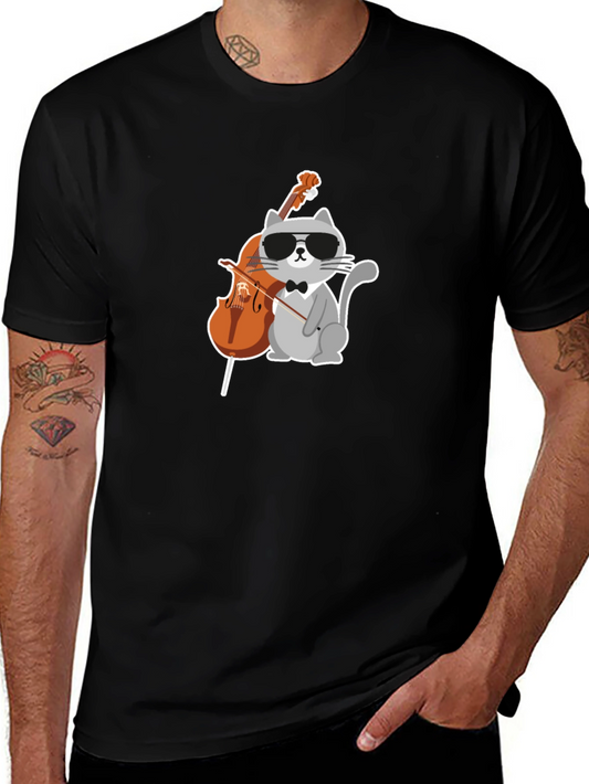Cool Cat Cello Player Graphic Tee