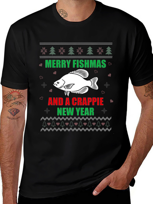 Merry Fishmas Crappie New Year Holiday Tee