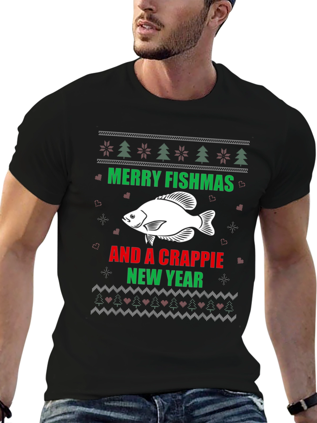 Merry Fishmas Crappie New Year Holiday Tee
