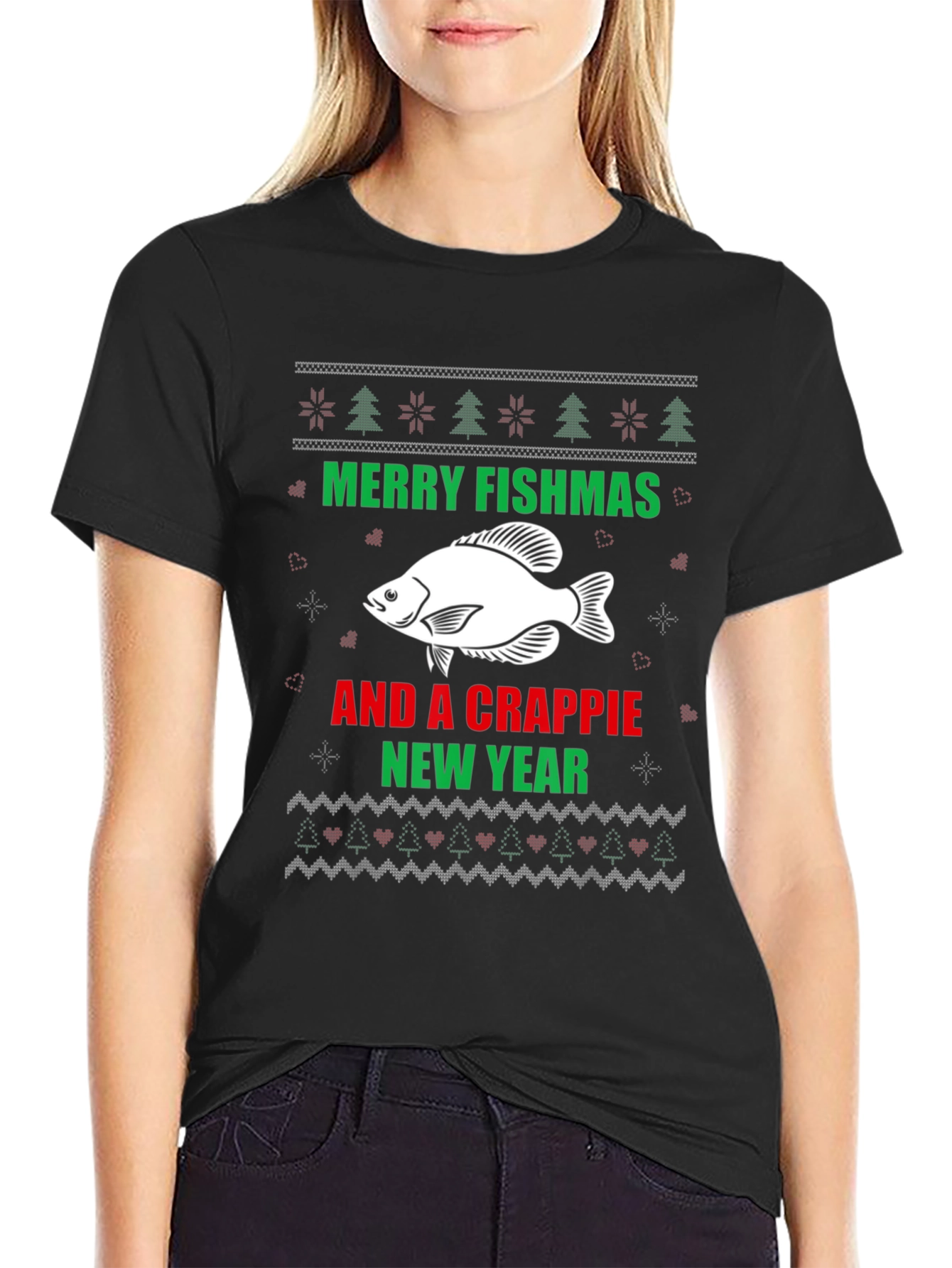 Merry Fishmas Crappie New Year Holiday Tee