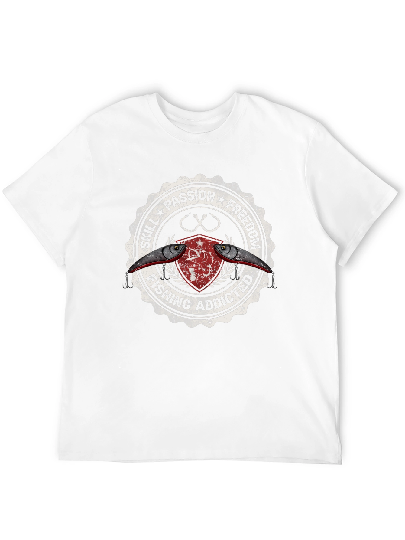 Fishing Addicted Graphic Tee - Skill Passion Freedom